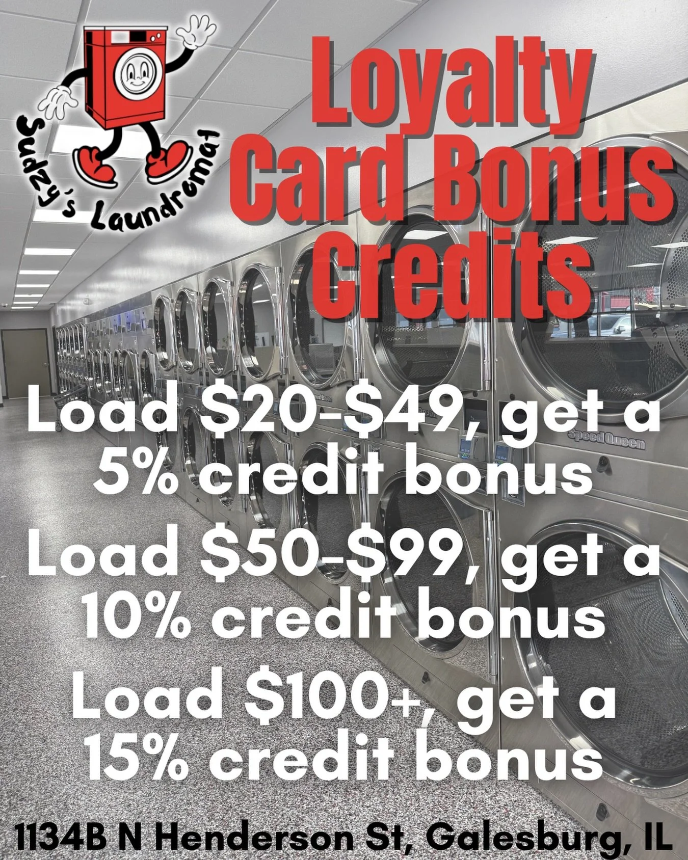 🚨💳 New &amp; Current Loyalty Card Users 📣 
Enjoy automatic bonus credits on every reload $20+ 💵