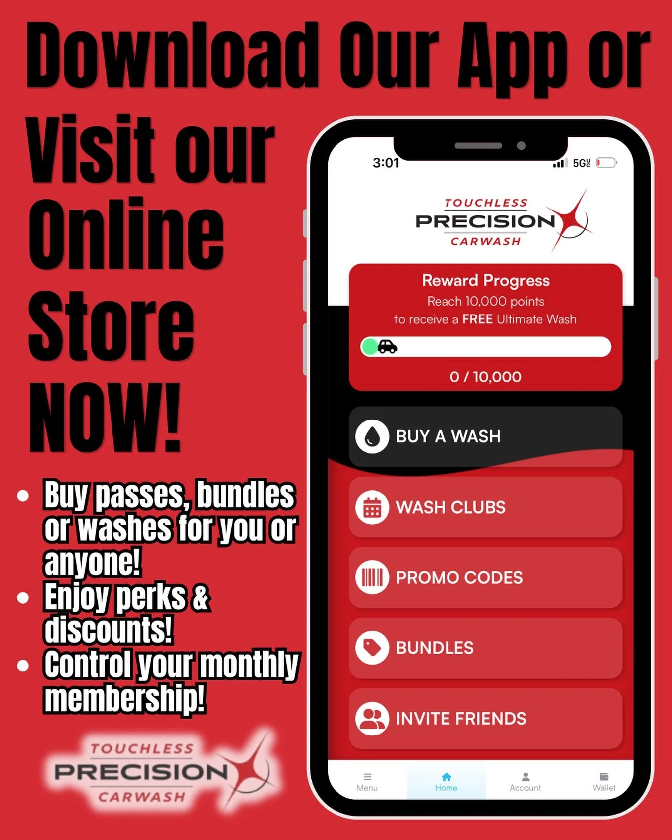 🚗✨Monthly member or not, making a Precision Car Wash account has all the perks for you! Enjoy loyalty points and pop up deals along with being able to buy yourself, or anyone else, a wash or bundle from anywhere. While members can change or update t