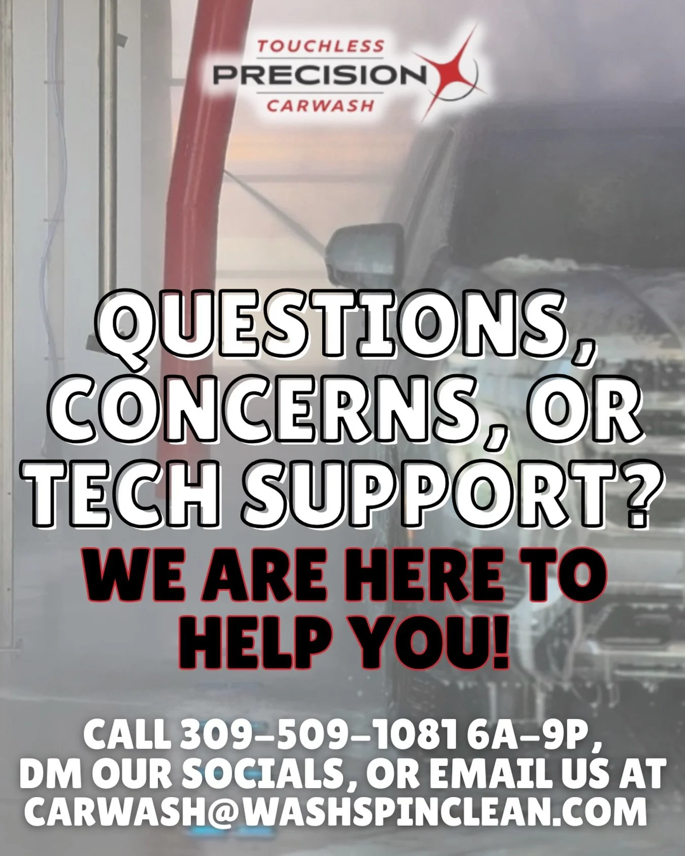 If our app can&rsquo;t fix it or the website can&rsquo;t answer it, REACH OUT to us anytime. We are here to solve it quickly so you can get back to washing 🚗✨