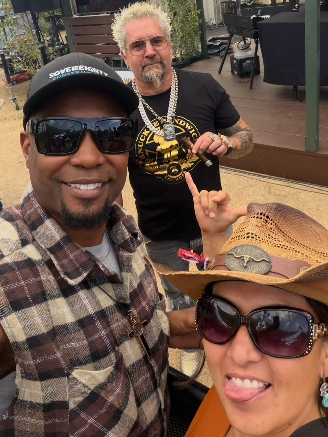 It was a good day to learn and watch @guyfieri in action and got to taste some delicious smoked lamb and brisket 😋 until next time BE GOLDEN