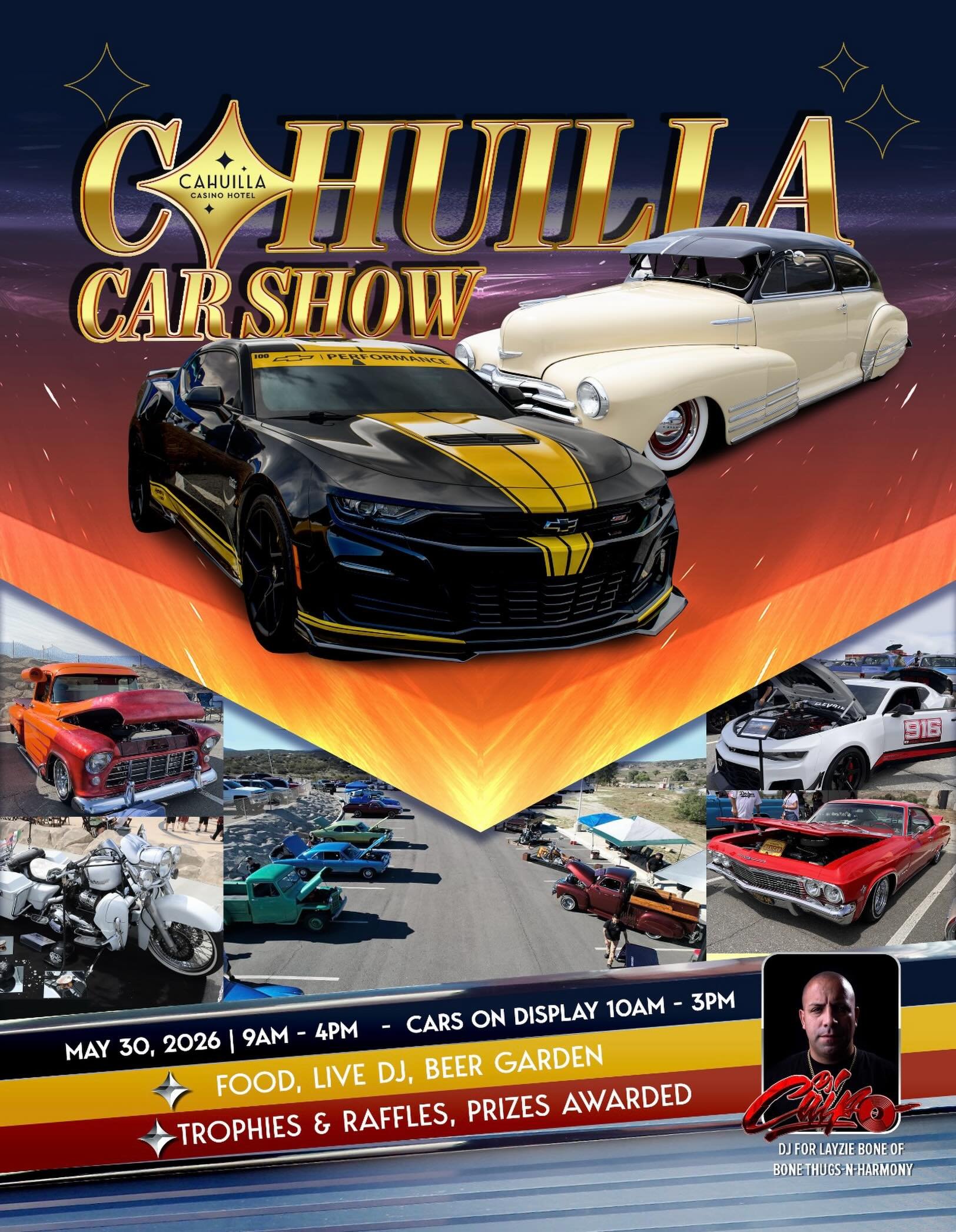 This Saturday, May 30th, it&rsquo;s going down at Cahuilla Casino, come on through and check out some classic cars, see you there