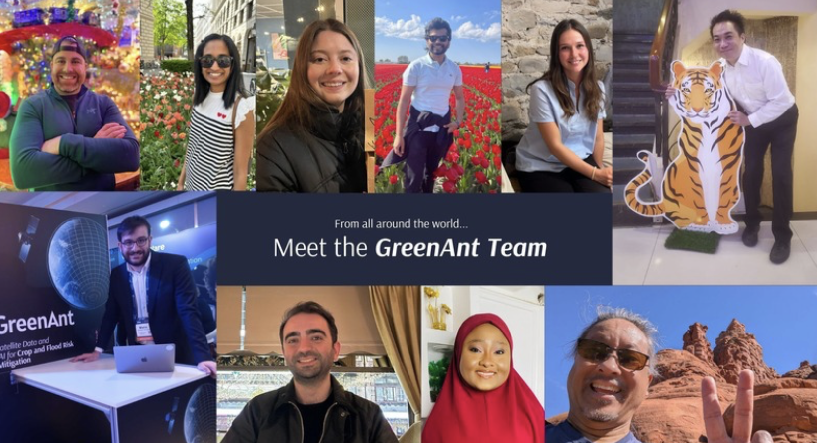 Photo collage of GreenAnt's leaders and employees