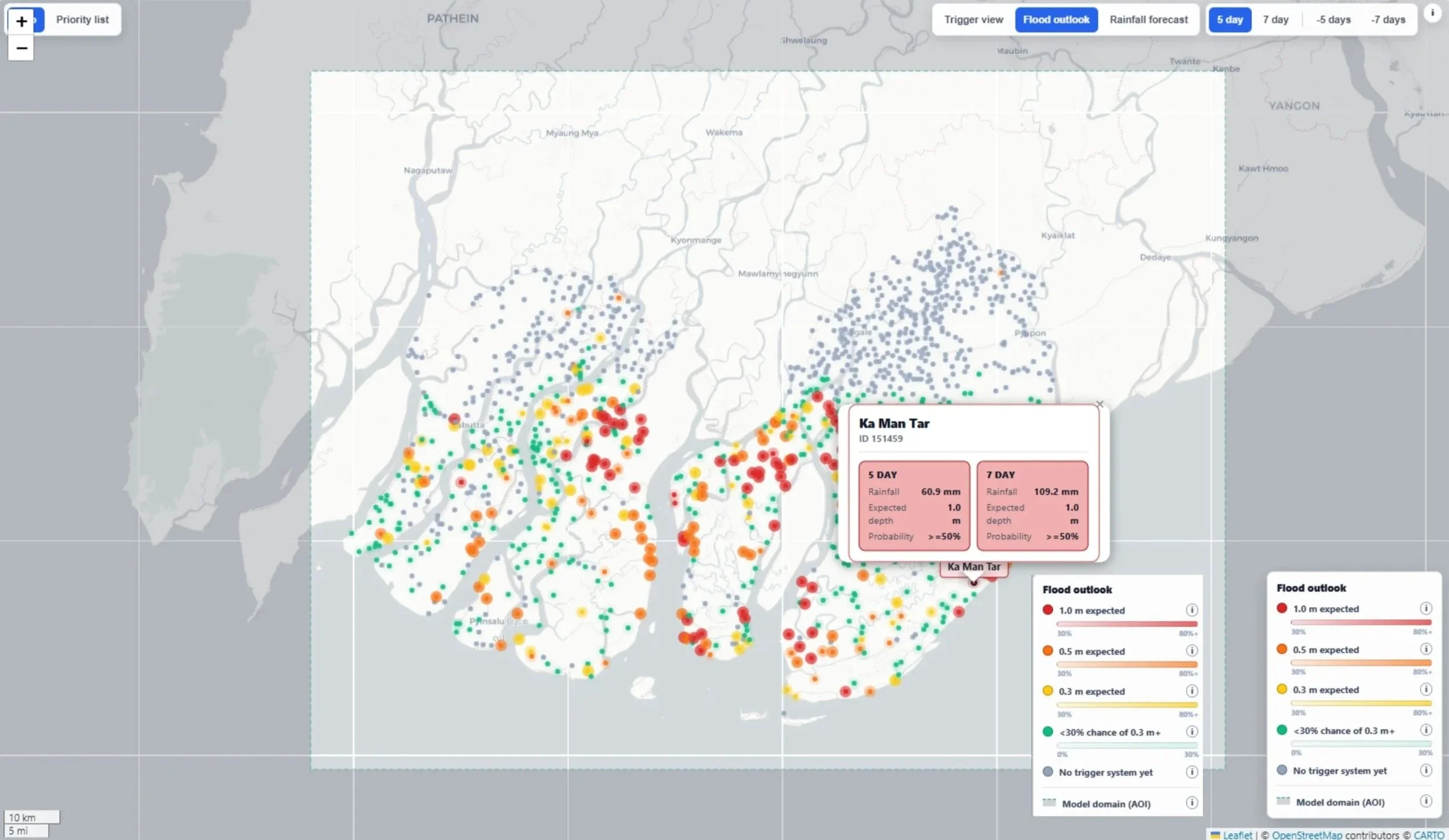 Desidera screen capture of flood mapping