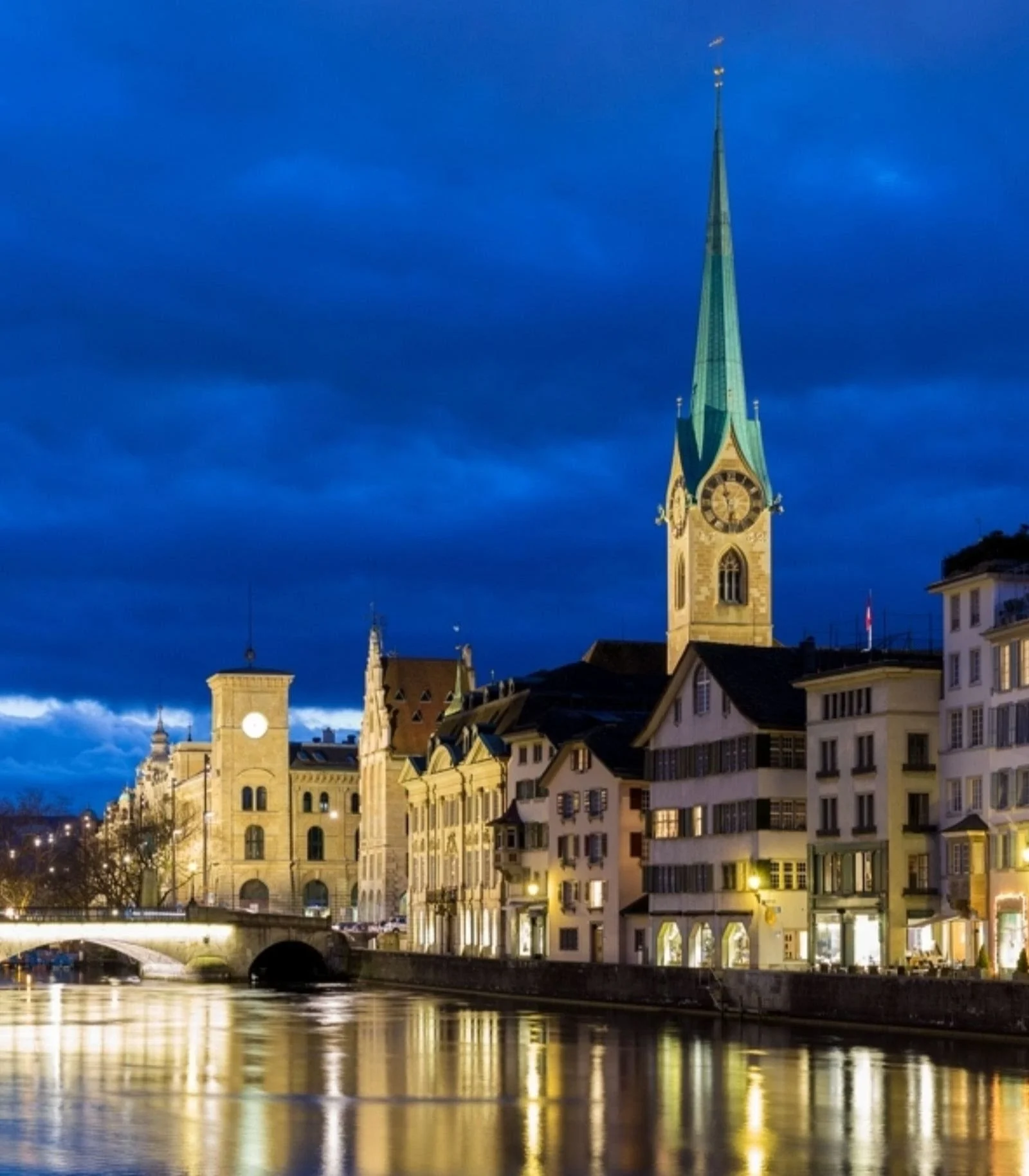 Nighttime photo of Zurich, Switzerland