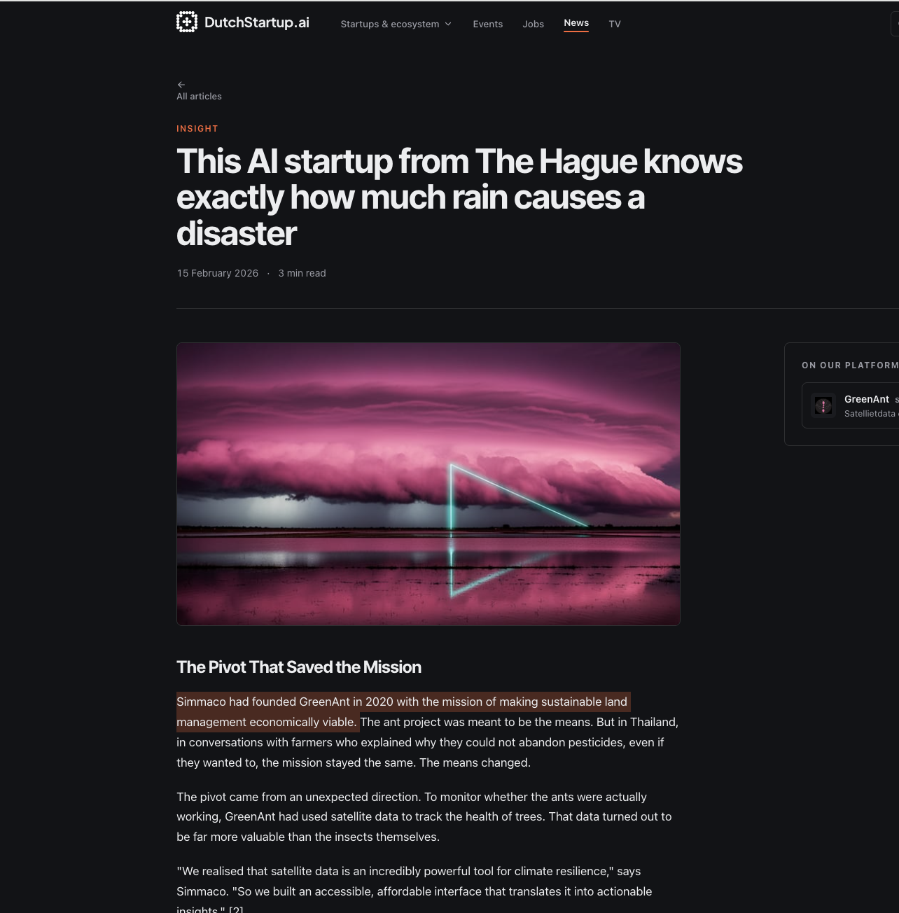 Dutch Startup.ai GreenAnt Article Graphic