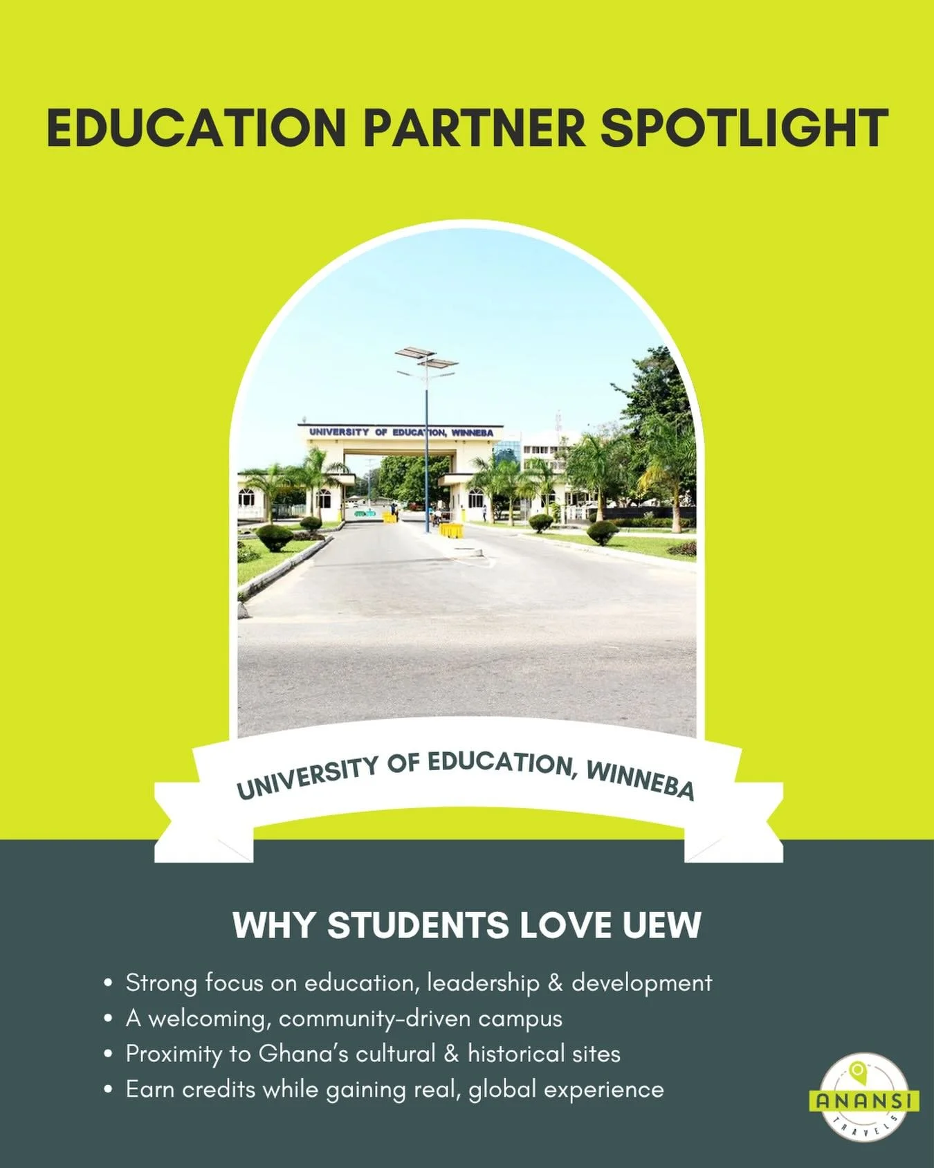 Our partner school, University of Education, Winneba, is one of Ghana&rsquo;s leading institutions focused on shaping future educators and leaders, with holistic programs in education, business, social sciences, languages, communication, and the arts