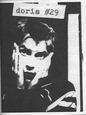 Black and white image of person with hands on face, and Doris #29 above -- it's the cover of a zine