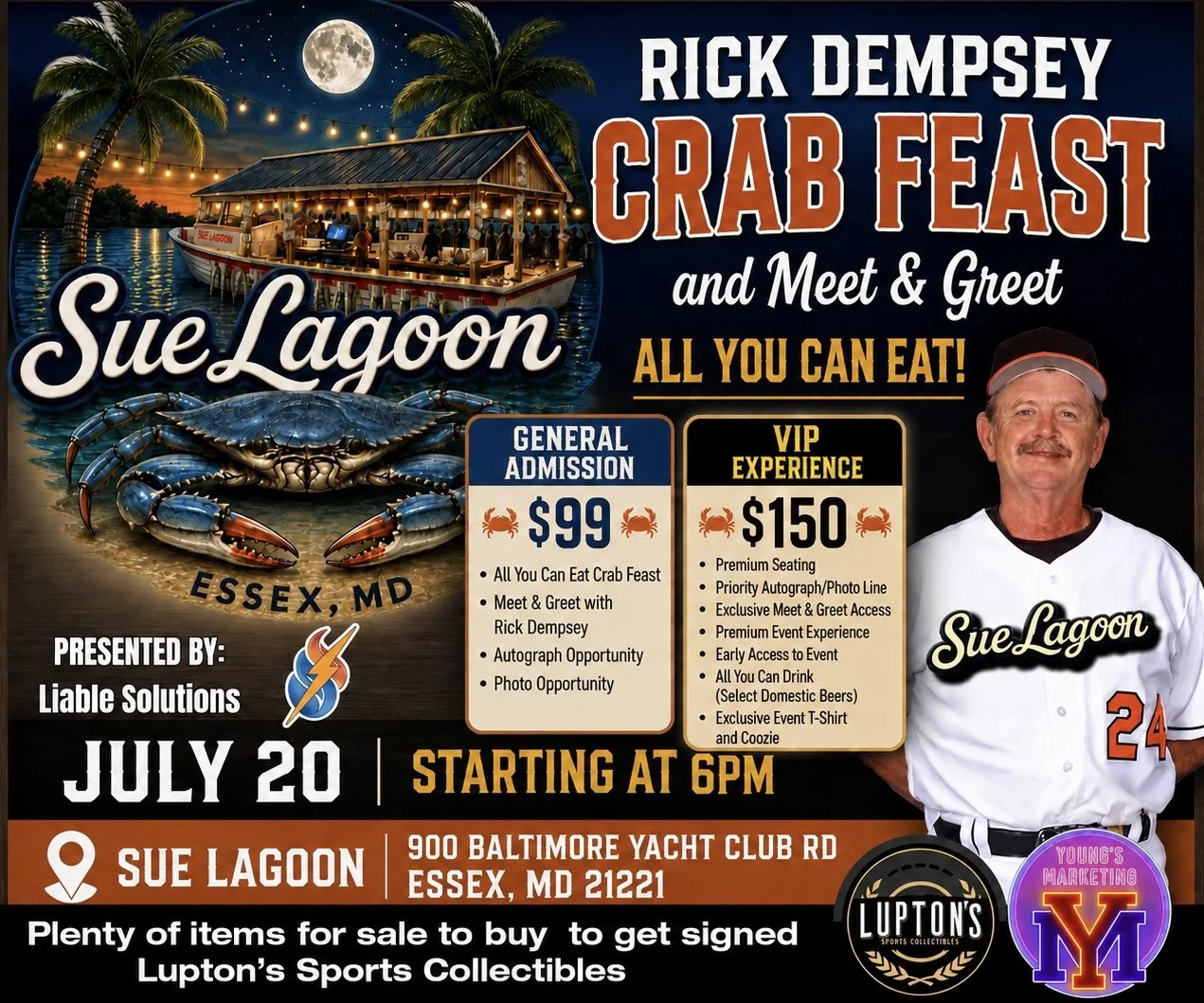 (GA) Birdland On The Bay: Crab Feast With Rick Dempsey