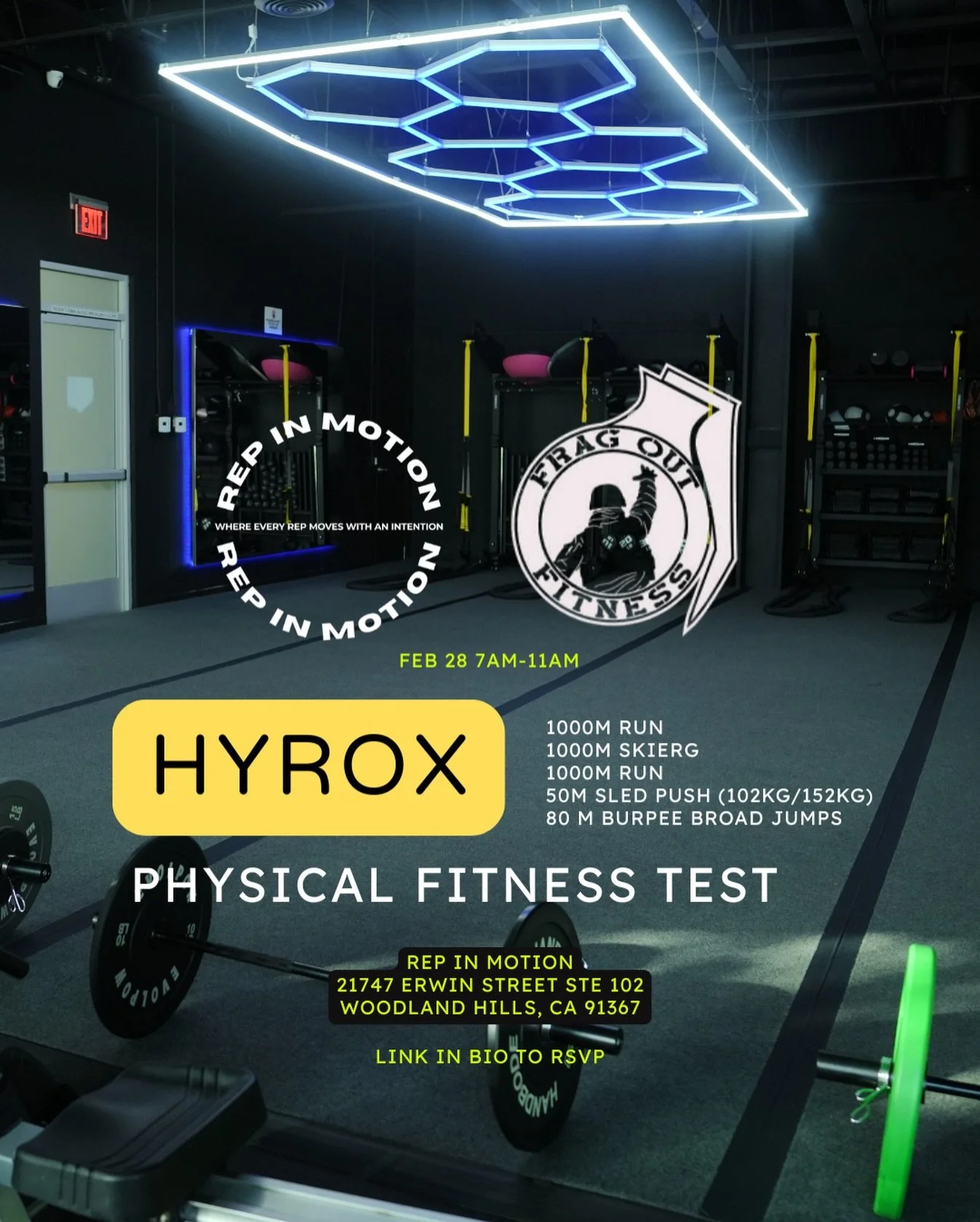 ‼️ FREE EVENT ‼️

This saturday 7am! Get ready for @_fragoutfitness X @repinmotion HYROX PFT 🔥

Bringing HYROX in the valley! If you&rsquo;re getting ready for your next HYROX event or wanting to see if you&rsquo;re ready for it then this is the per