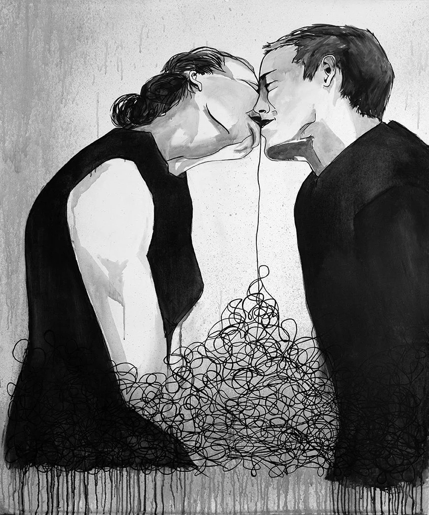 The Dichotomy of Passion and Escaping Unscathed - 43.25" x 50" - 2021