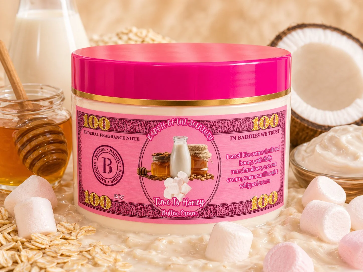 Time Is Honey creme de la baddie butter cream 8oz