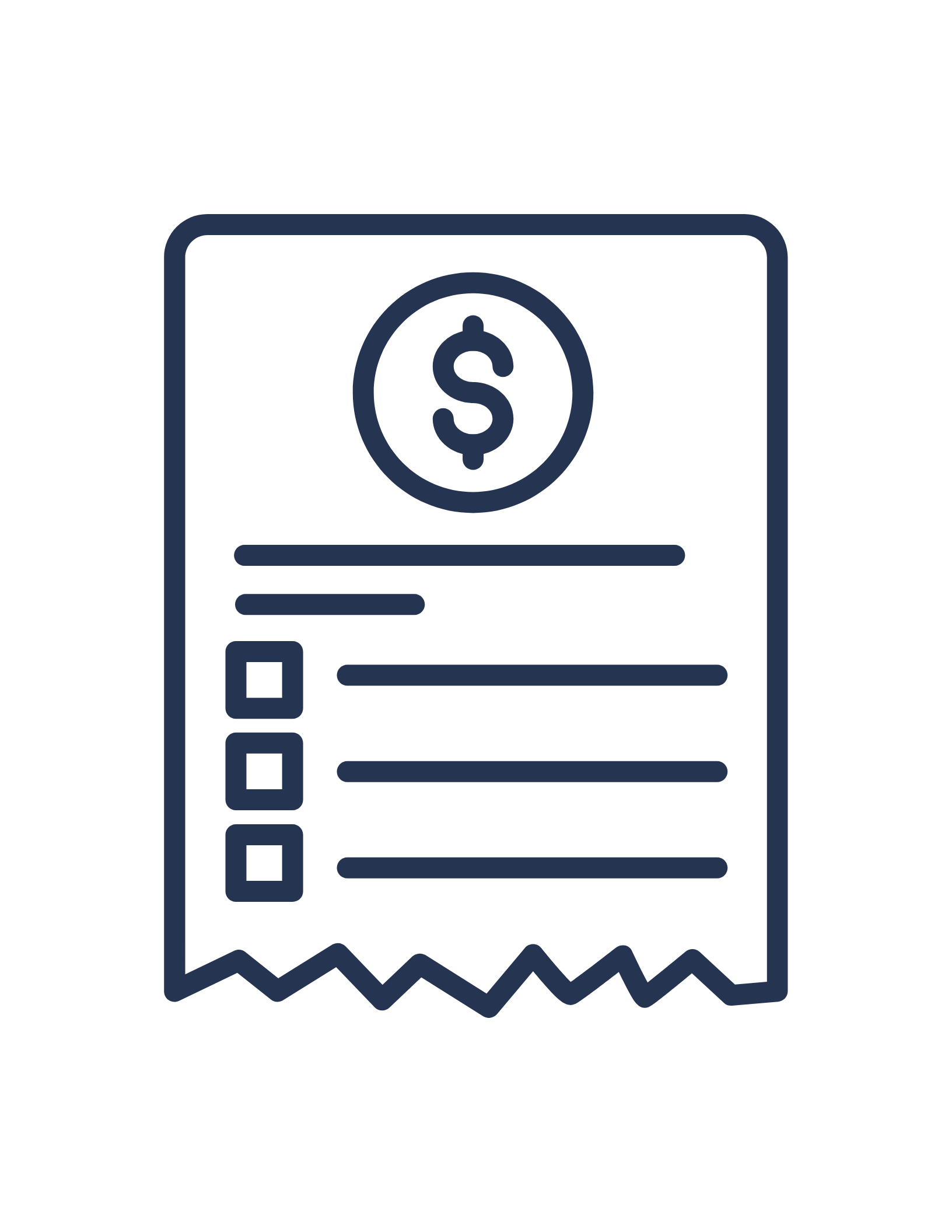 Icon of a receipt with a dollar sign at the top.