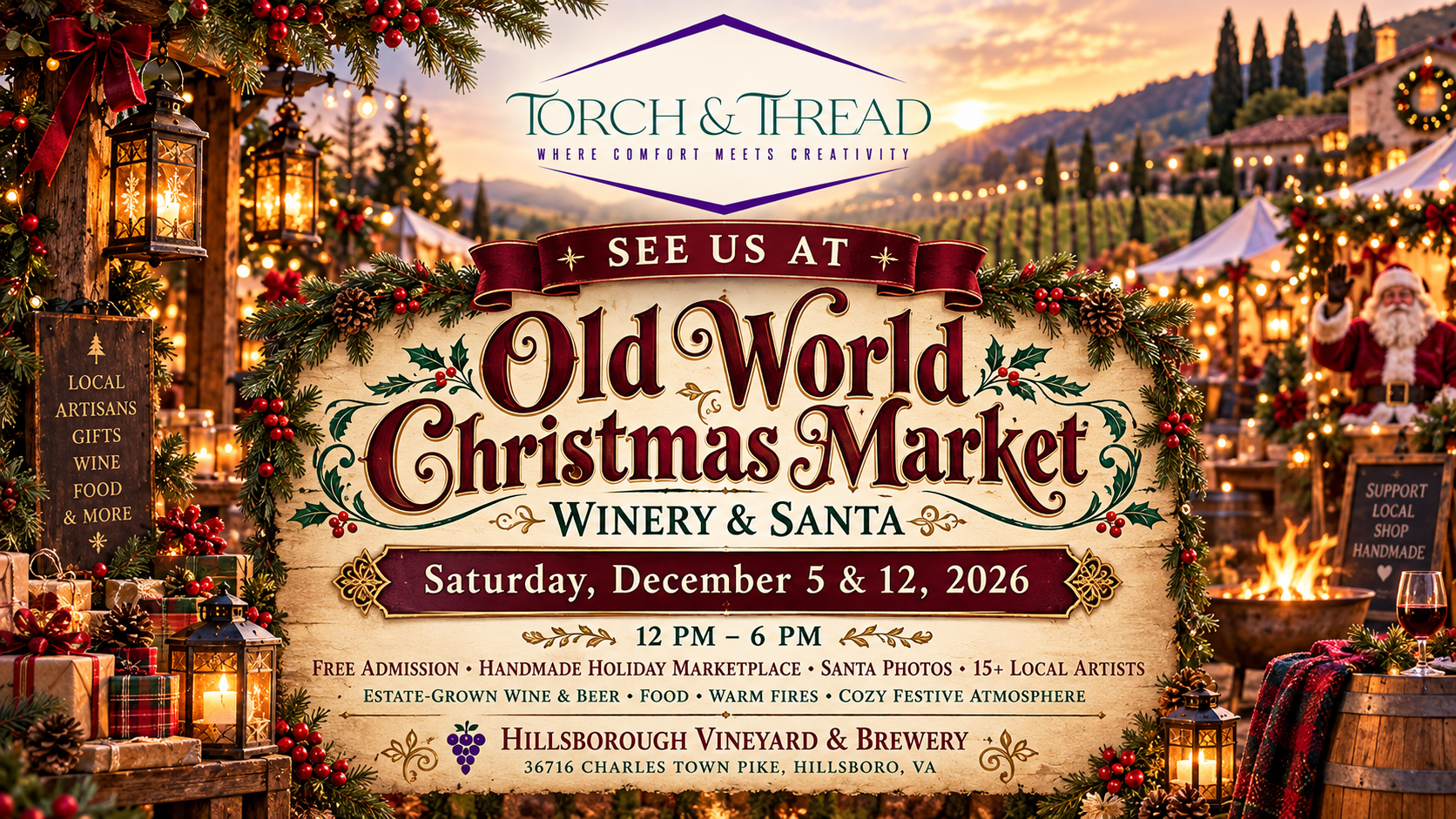 Old World Christmas Market: Winery & Santa