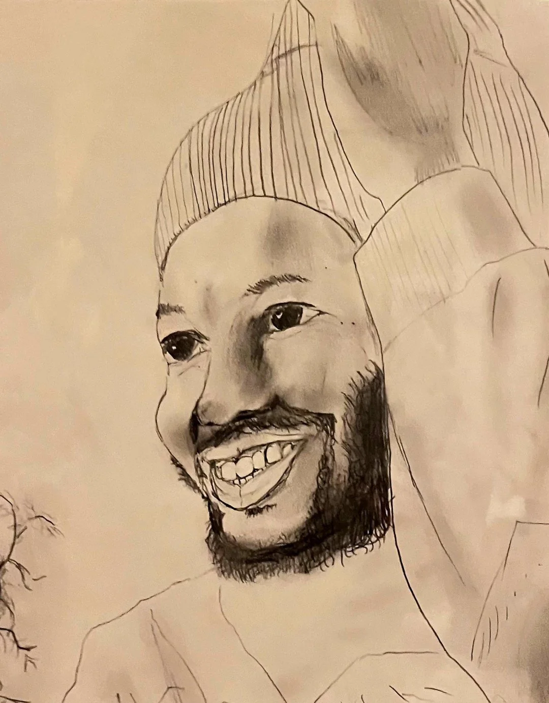 Freehand pencil drawing on paper