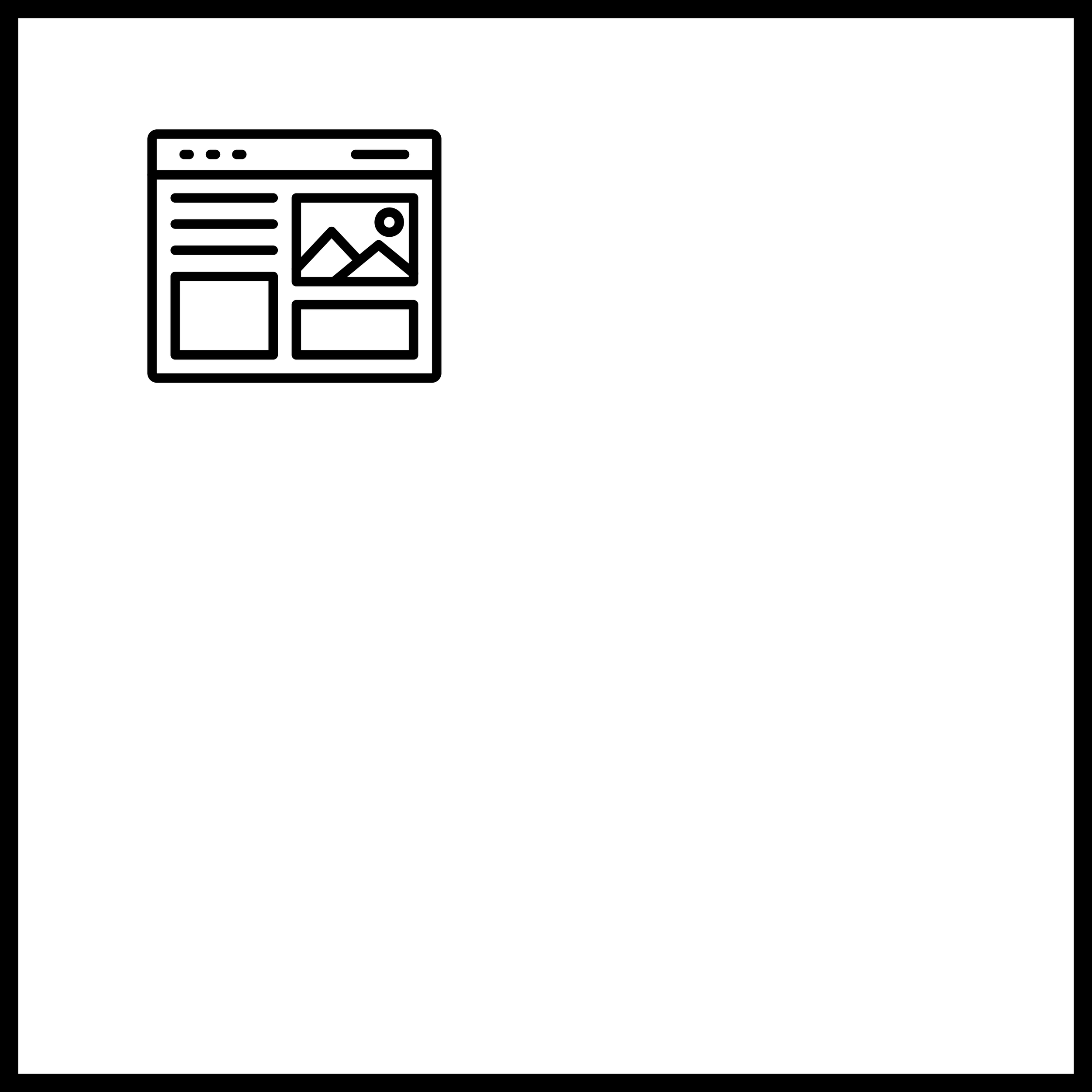 Outline of a web page with a photo gallery and text sections.