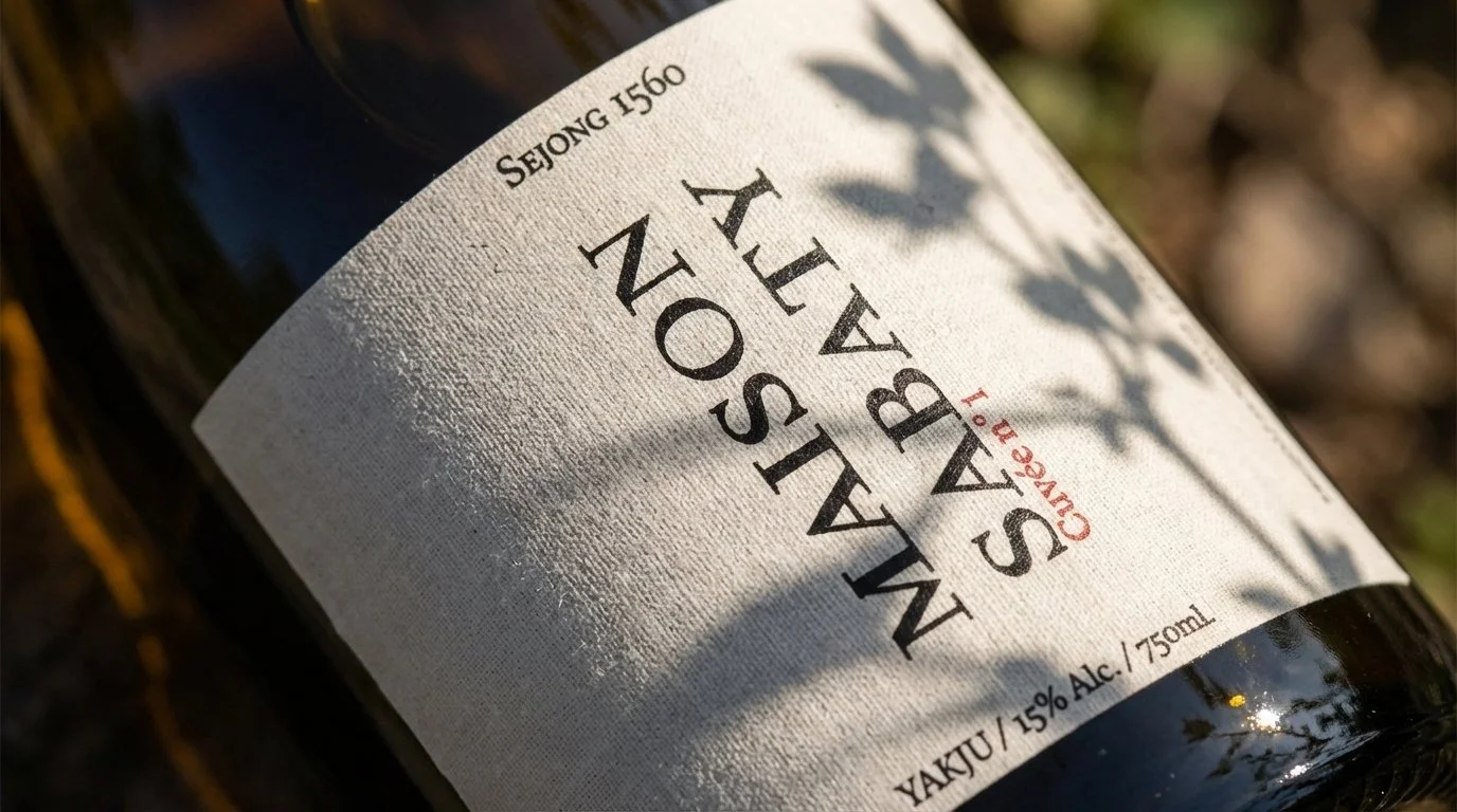 Close-up of a wine bottle label reading 'Napa Valley' with 'Saison' and 'Cabernet' in red, indicating it is a 15% alcohol wine, 750 ml.
