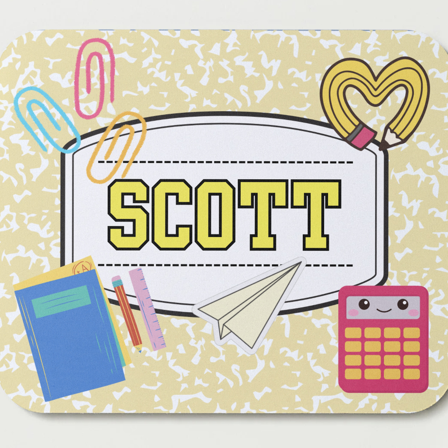 Personalized Composition Notebook Mousepad