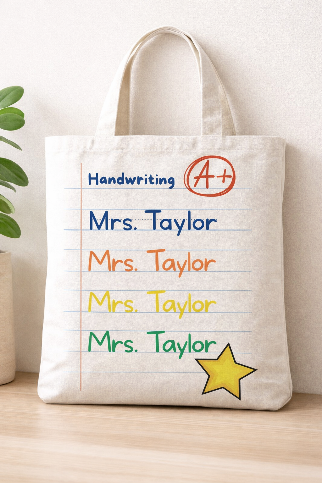 Personalized Handwriting Practice Tote