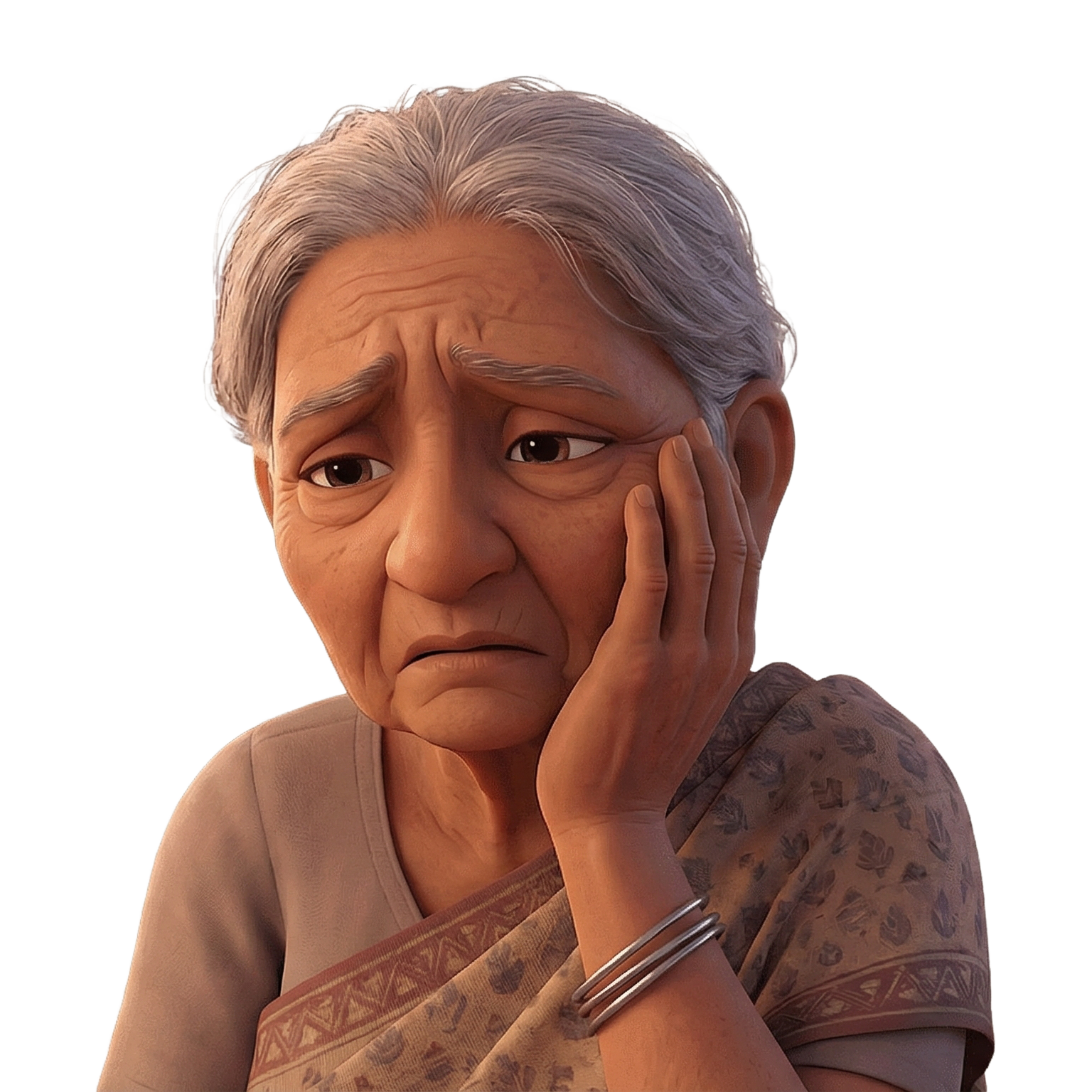 women worries about her ageing, having wrinkles, sagging skin