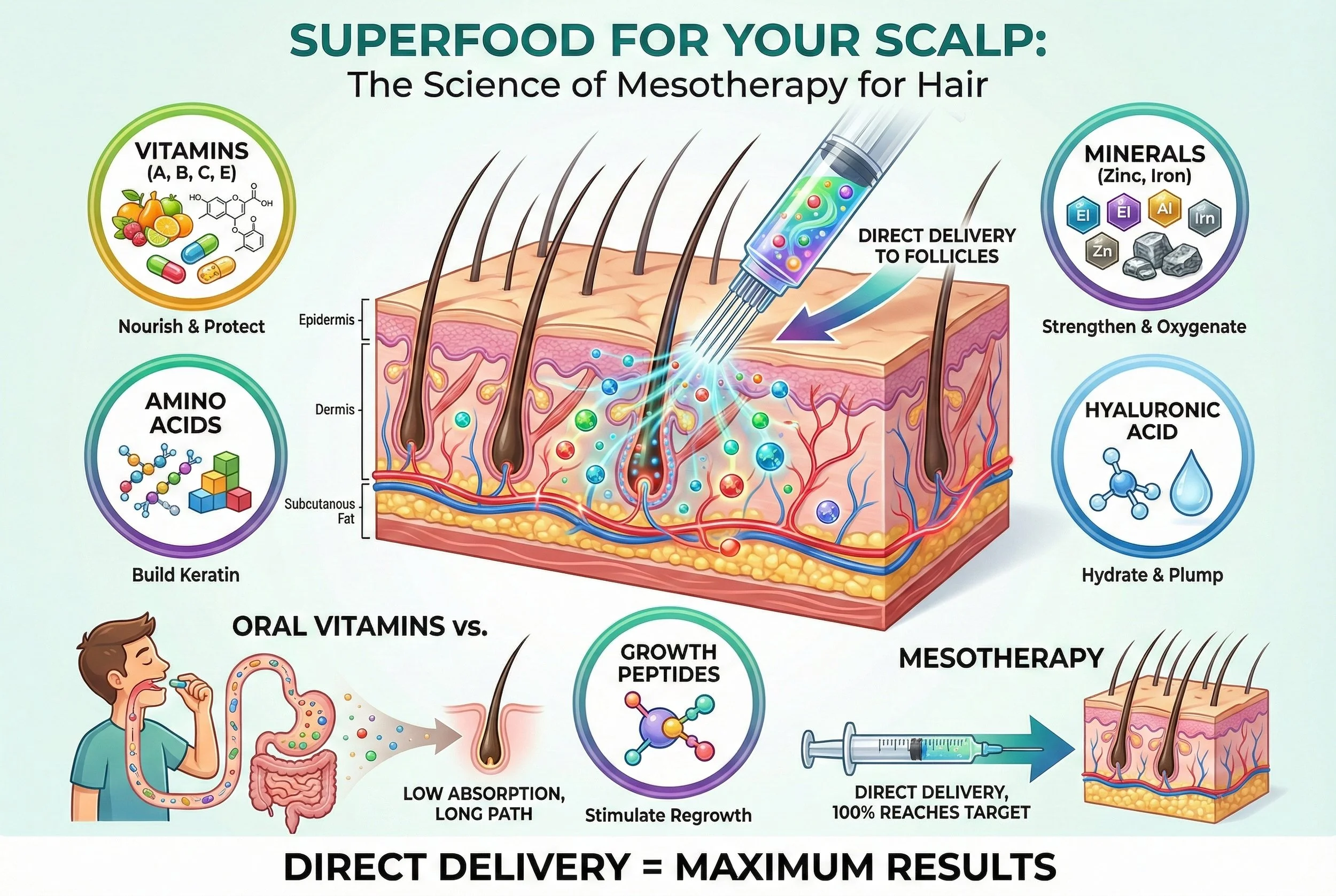 Mesotherapy for hair with derma pen