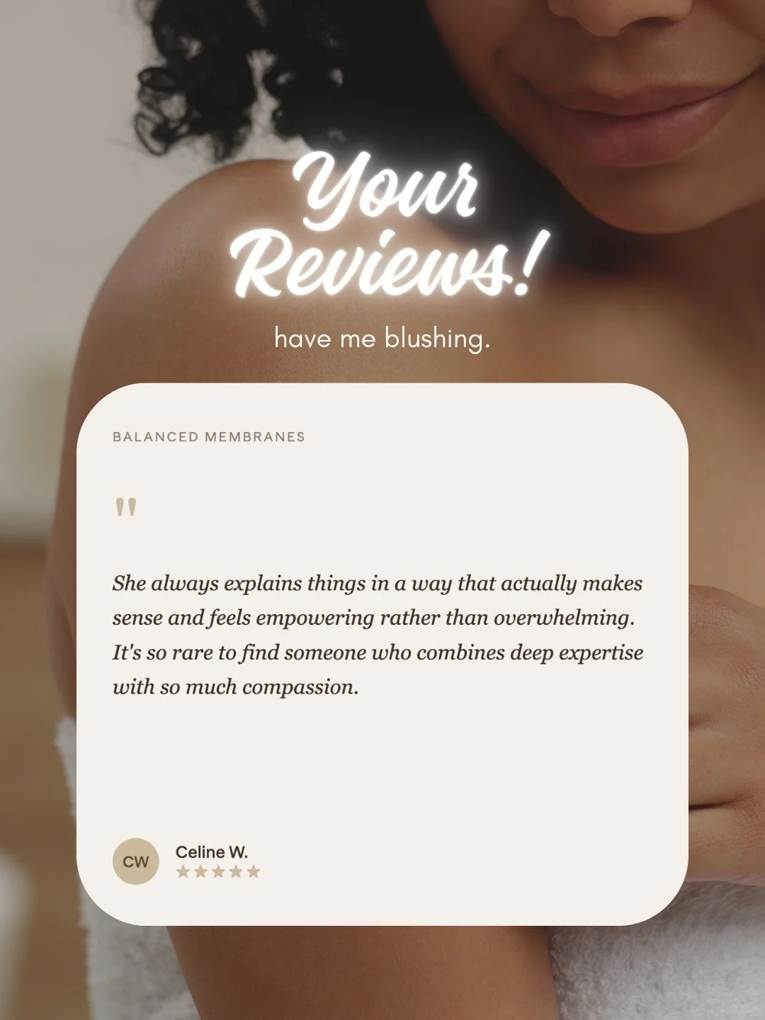 The words my clients use to describe their experience here means everything to me. 

Not because I need the validation (though it helps!) &ndash; but because it tells me the work is landing where it&rsquo;s supposed to. 

It tells me that people are 