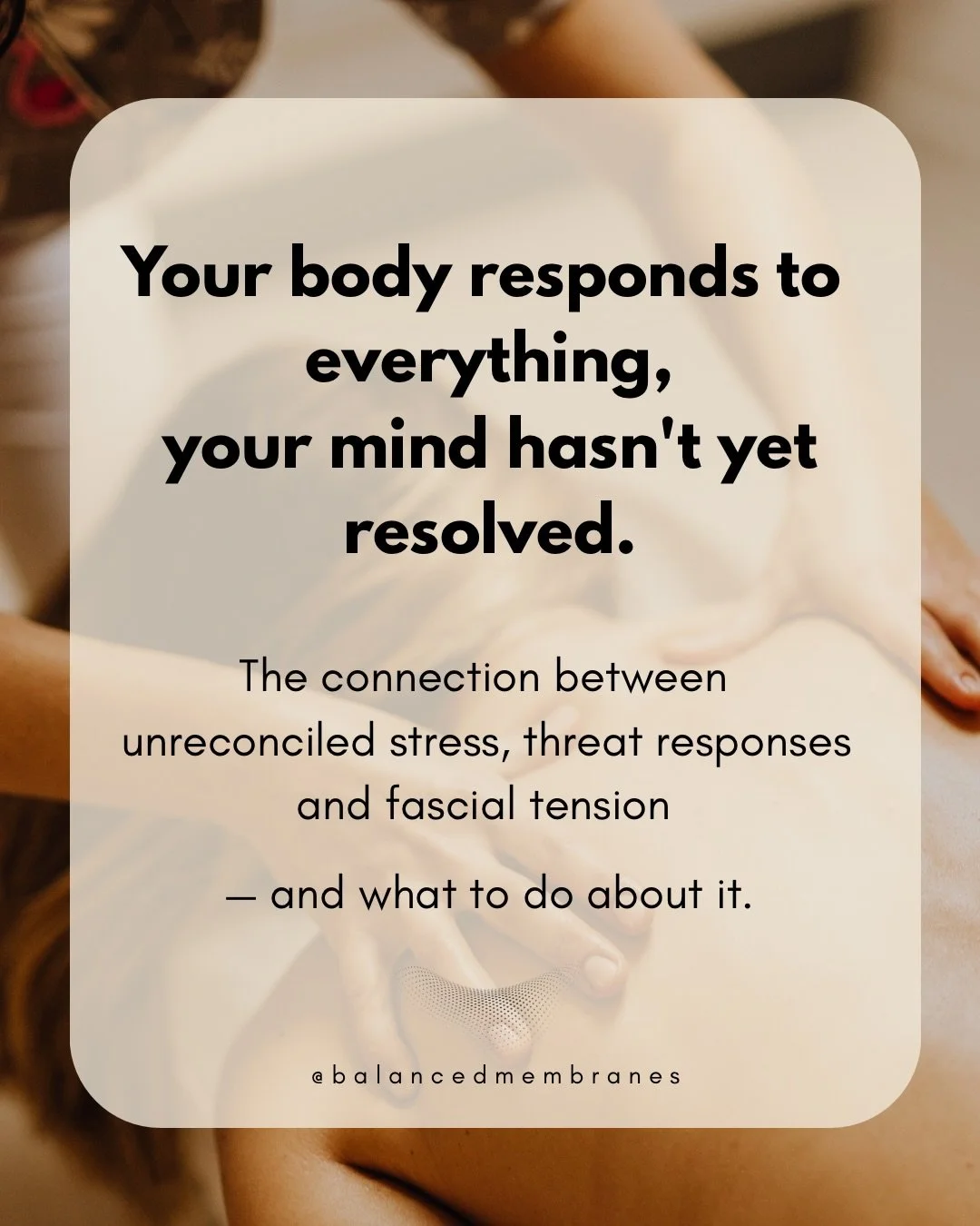 Your fascia isn&rsquo;t just structural &mdash; it&rsquo;s sensory.

Robert Schleip&rsquo;s research describes fascia as our richest proprioceptive organ, with an intricate connection to the autonomic nervous system and our emotional world.

That chr