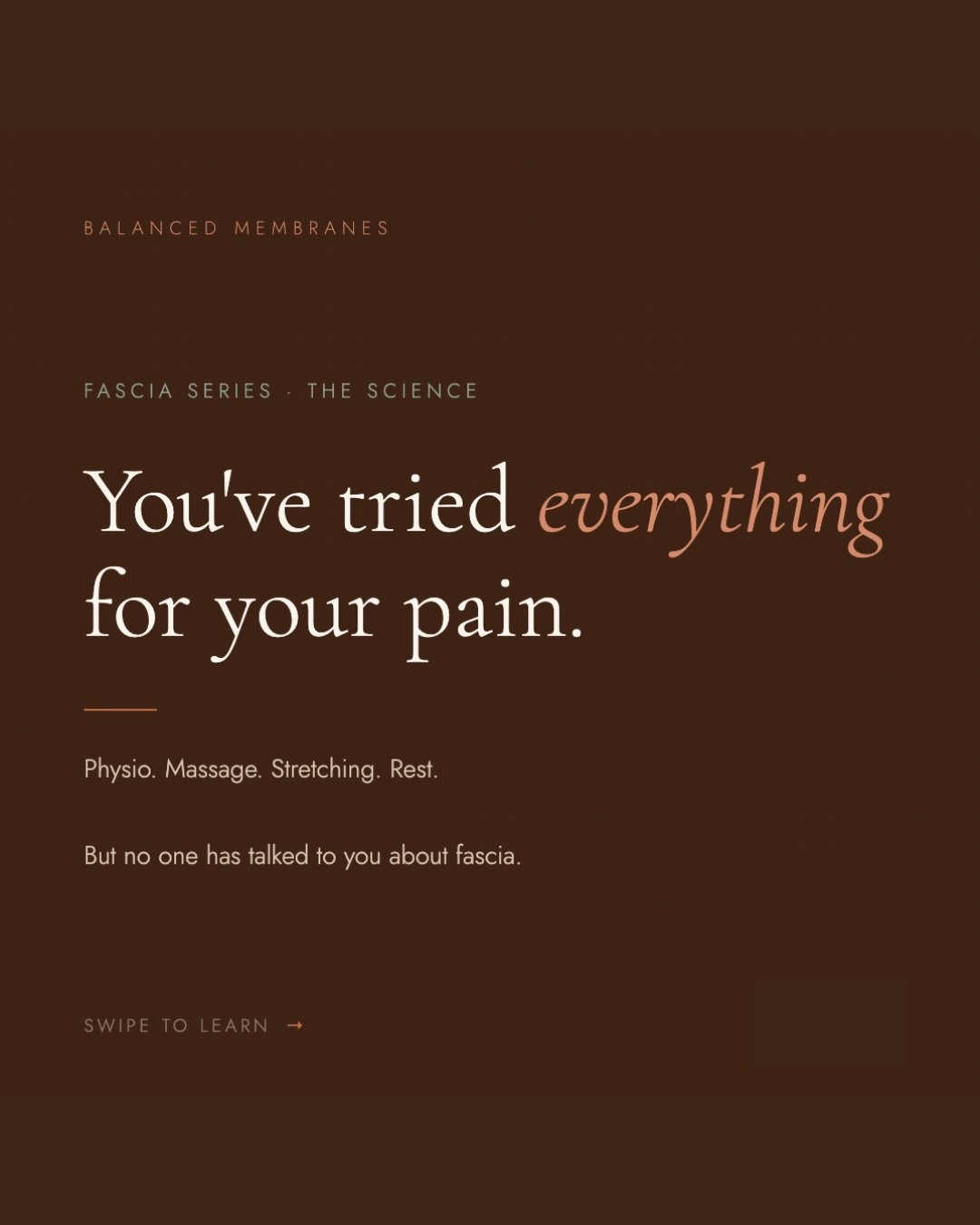 Your fascia isn&rsquo;t just packaging.

It&rsquo;s one of the most sophisticated sensory organs in your body &mdash; and it&rsquo;s been quietly responding to every stressful moment of your life.

Research from the Stecco family, Thomas Myers, and R