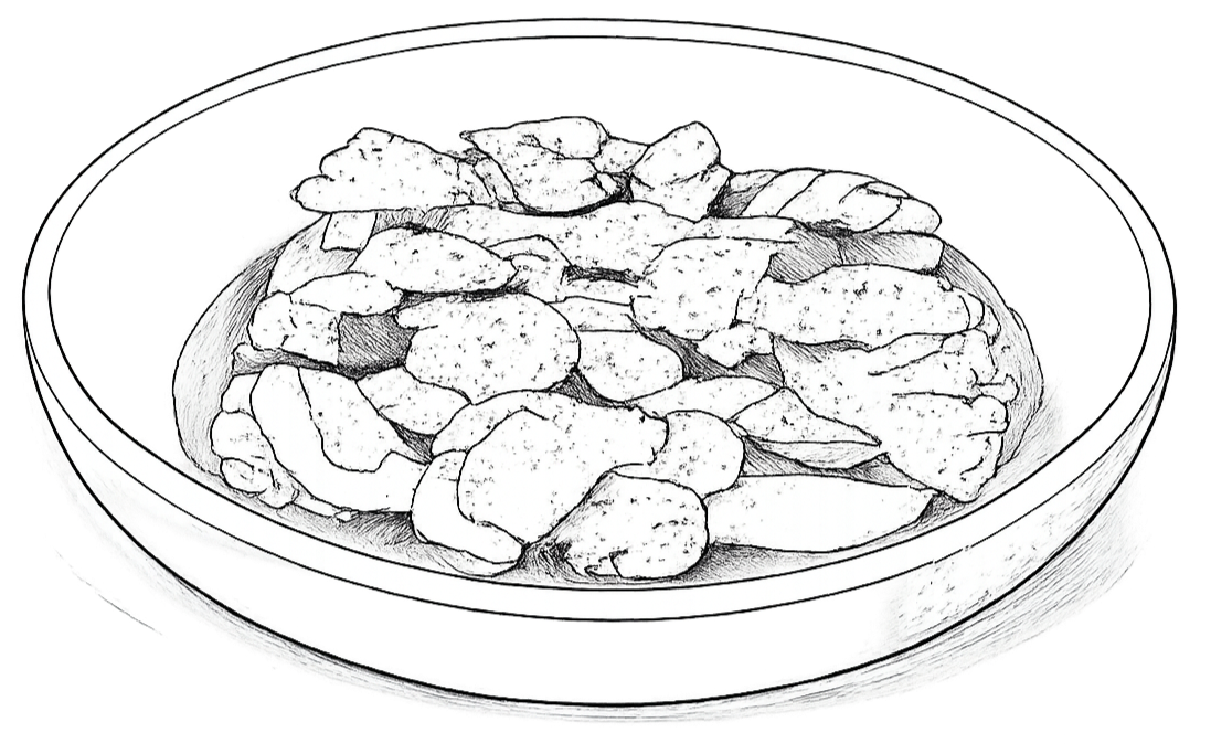 Drawing of a bowl of potato chips