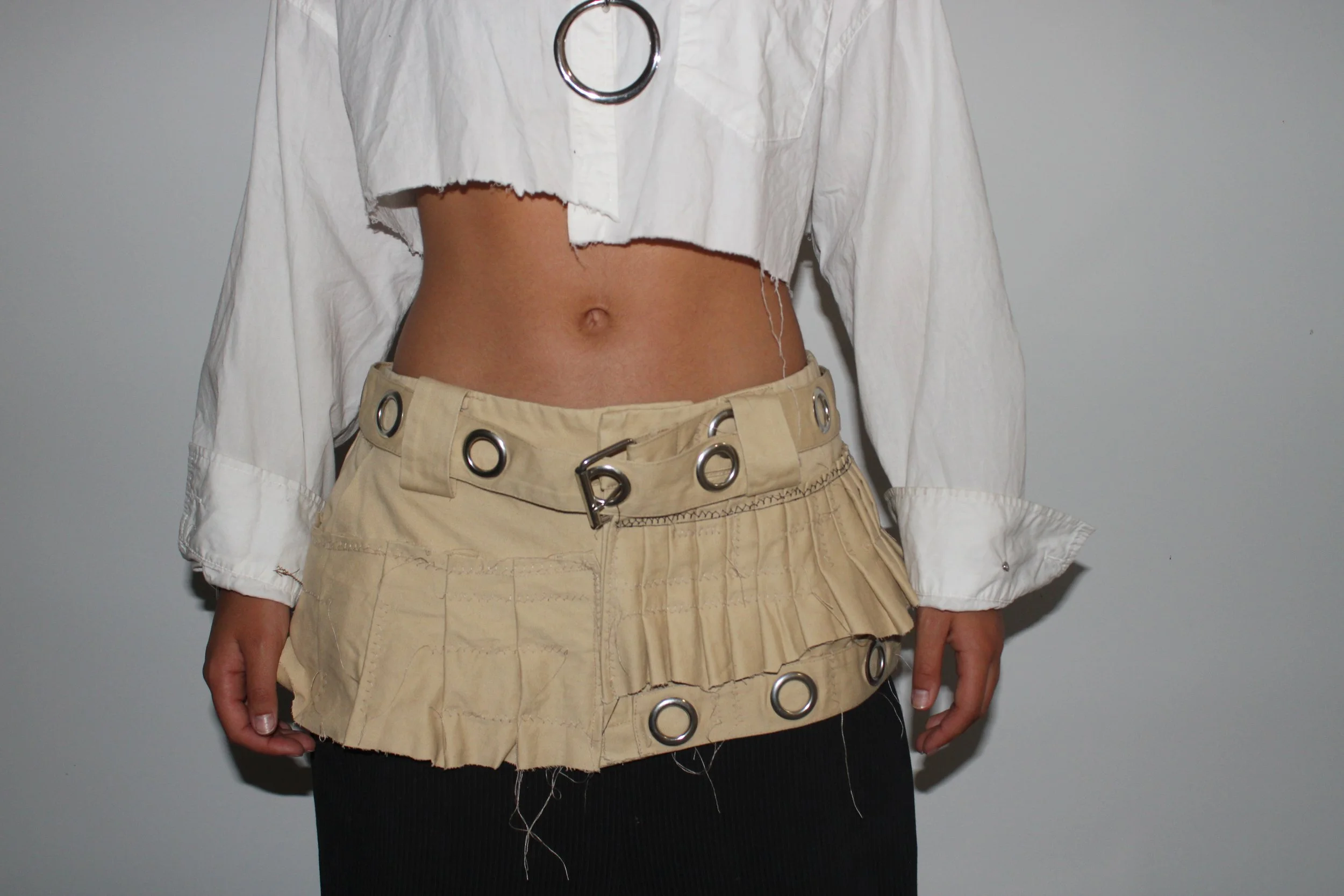 Textured eyelet skirt