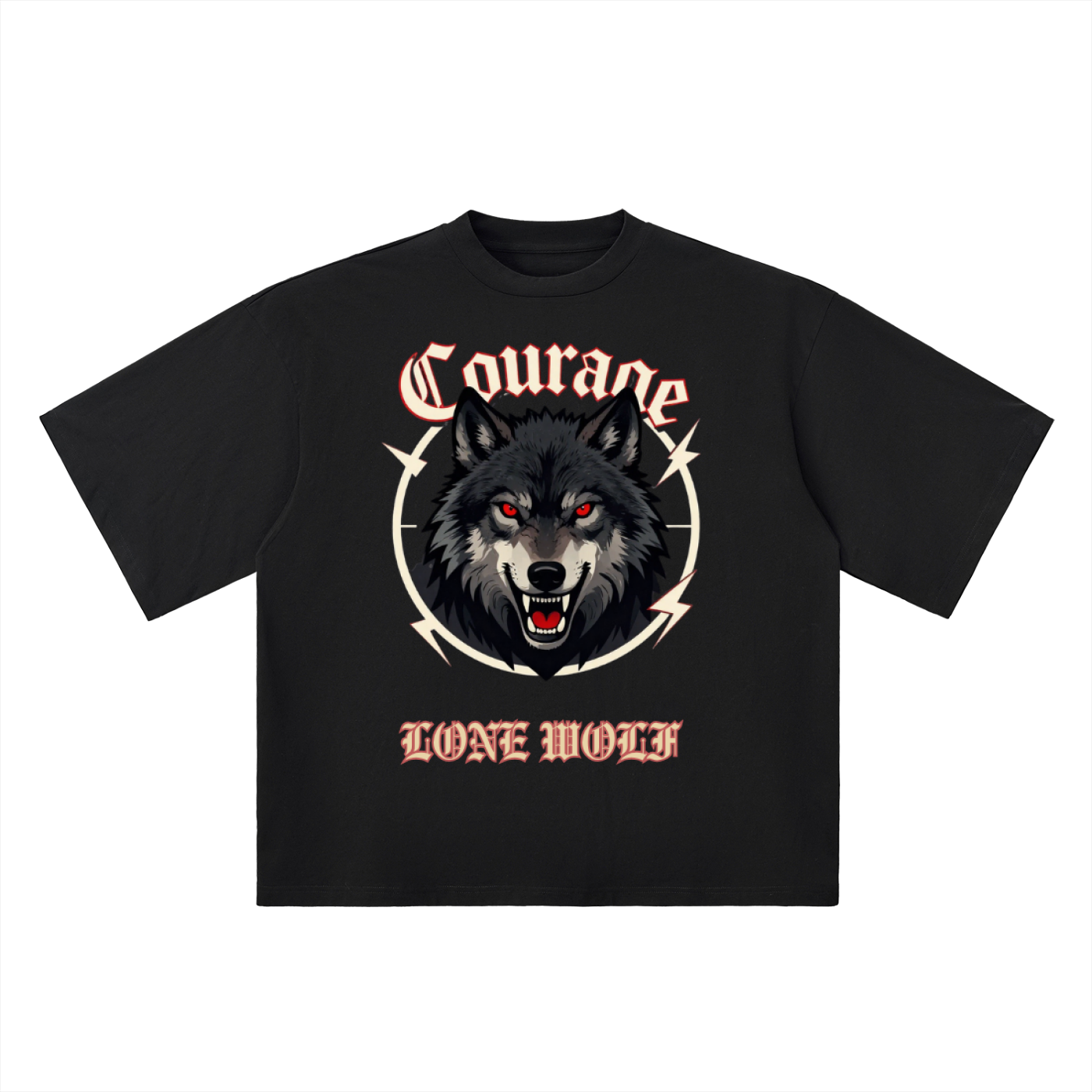LONE WOLF BLKLT Oversized Drop Shoulder T-Shirt