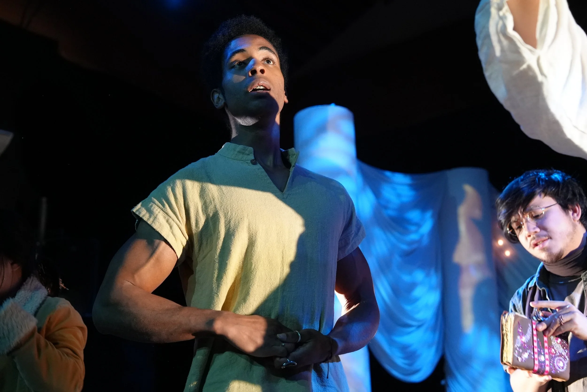 Iyanu Olukotun performing as Francis Flute in A Midsummer Night’s Dream, photographed by Haein Shim