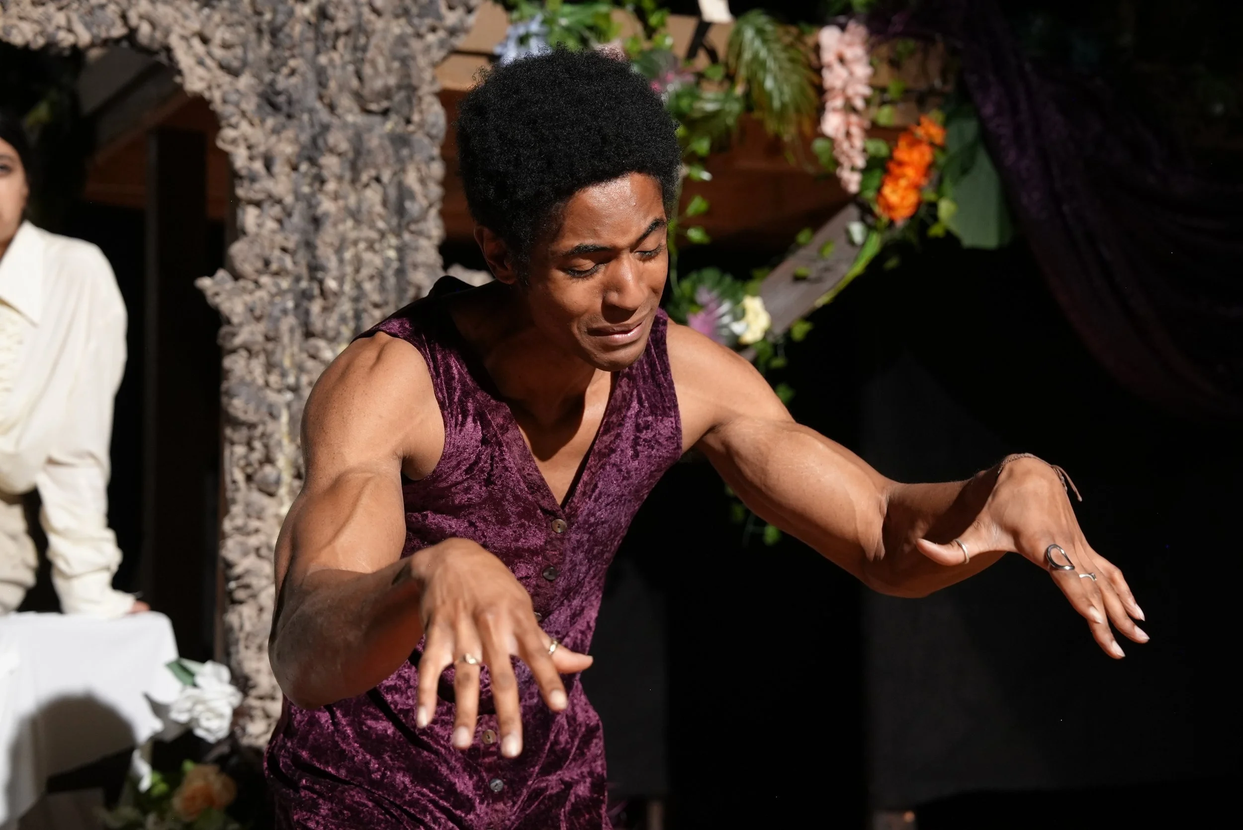 Iyanu Olukotun performing as Francis Flute in A Midsummer Night’s Dream, photographed by Haein Shim