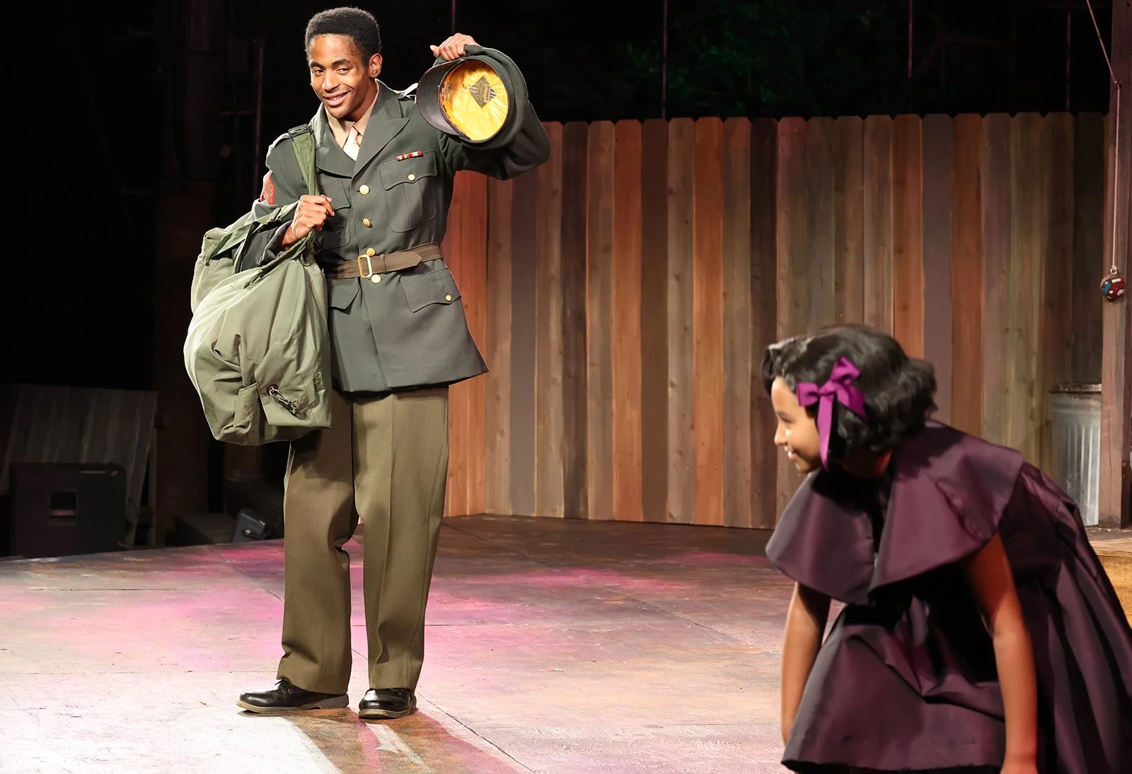 Iyanu Olukotun as Cory with Mamia Biaye as Raynell in Fences, photographed by Shmuel Thaler