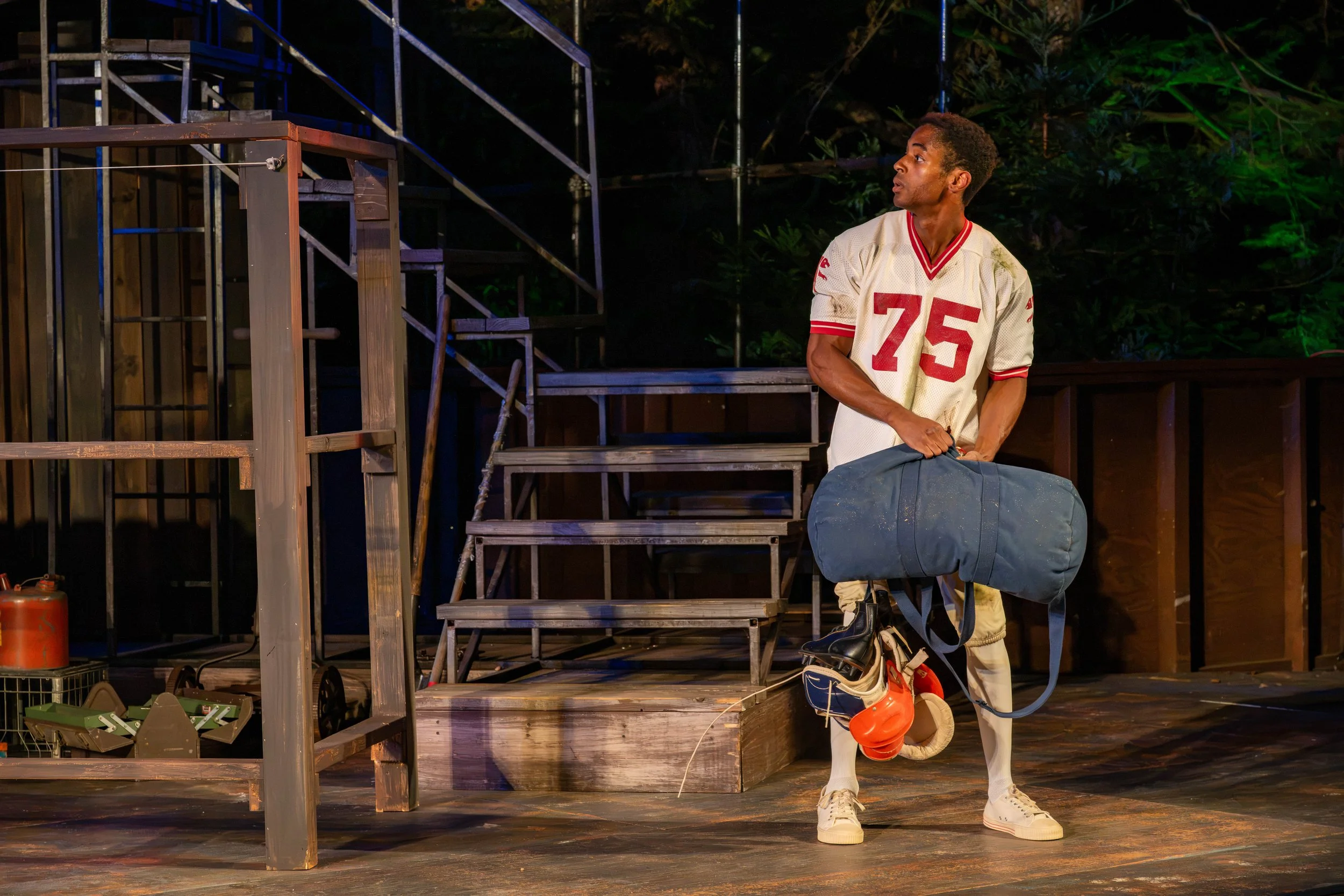 Iyanu Olukotun as Cory in Fences, photographed by Kevin Lohman
