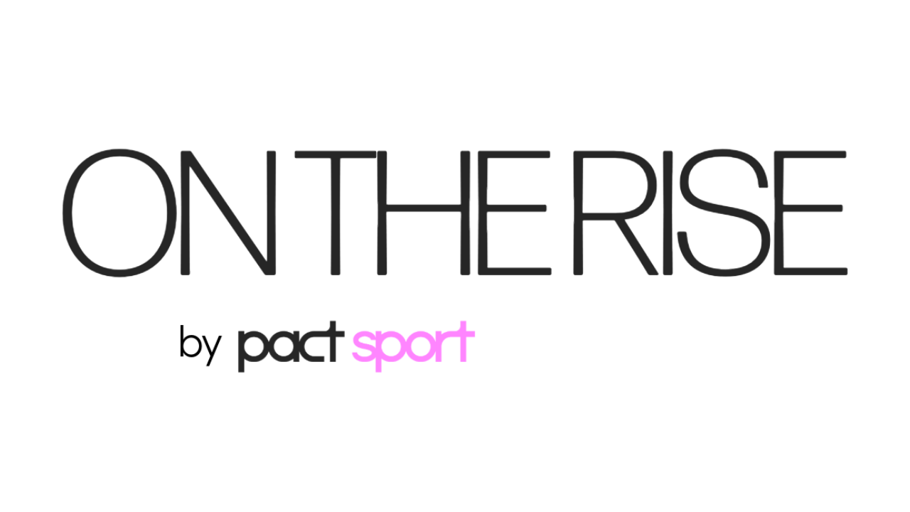 The image displays text with the words "ONTHERISE" and "PACT SPORT," with "sport" highlighted in purple.
