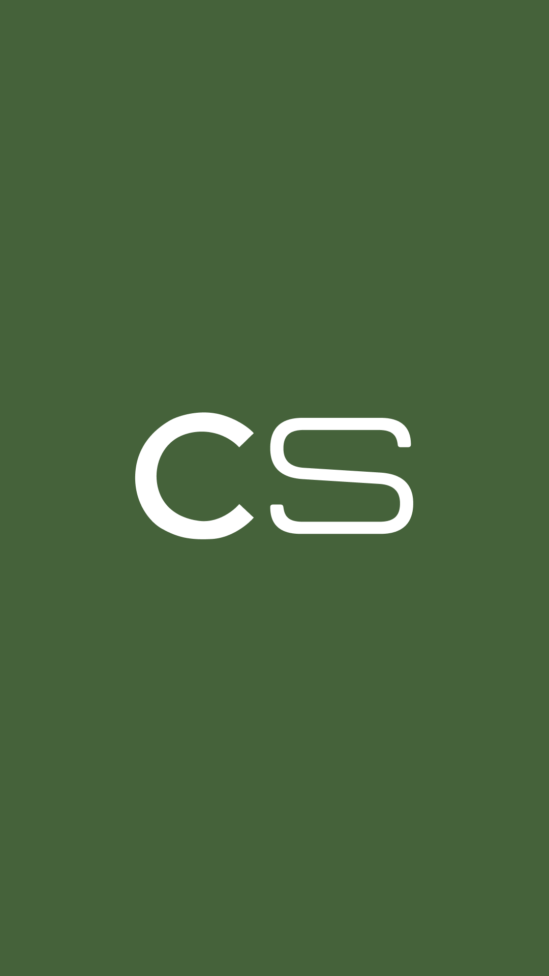A green background with white text displaying the letters 'CS' in the center.