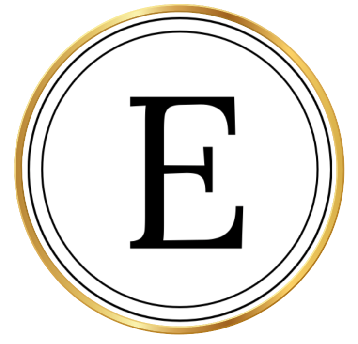 Black circular face with no visible features, outlined with a gold ring.