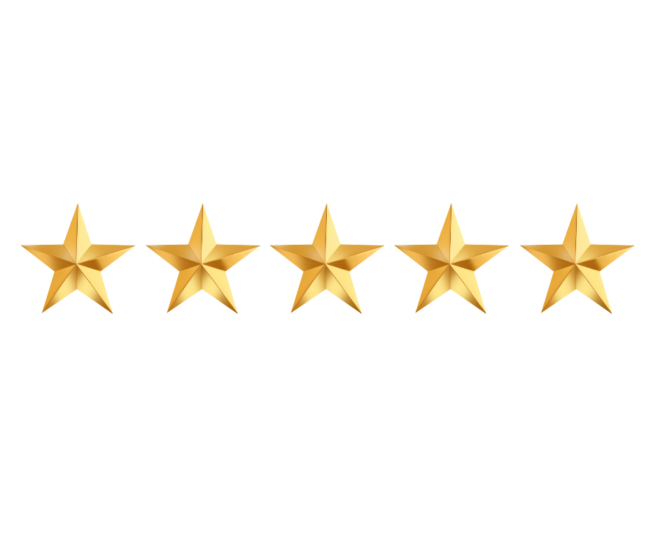 Five gold stars in a horizontal line.
