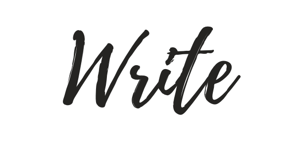 The word 'Write' in black cursive font on a white background.