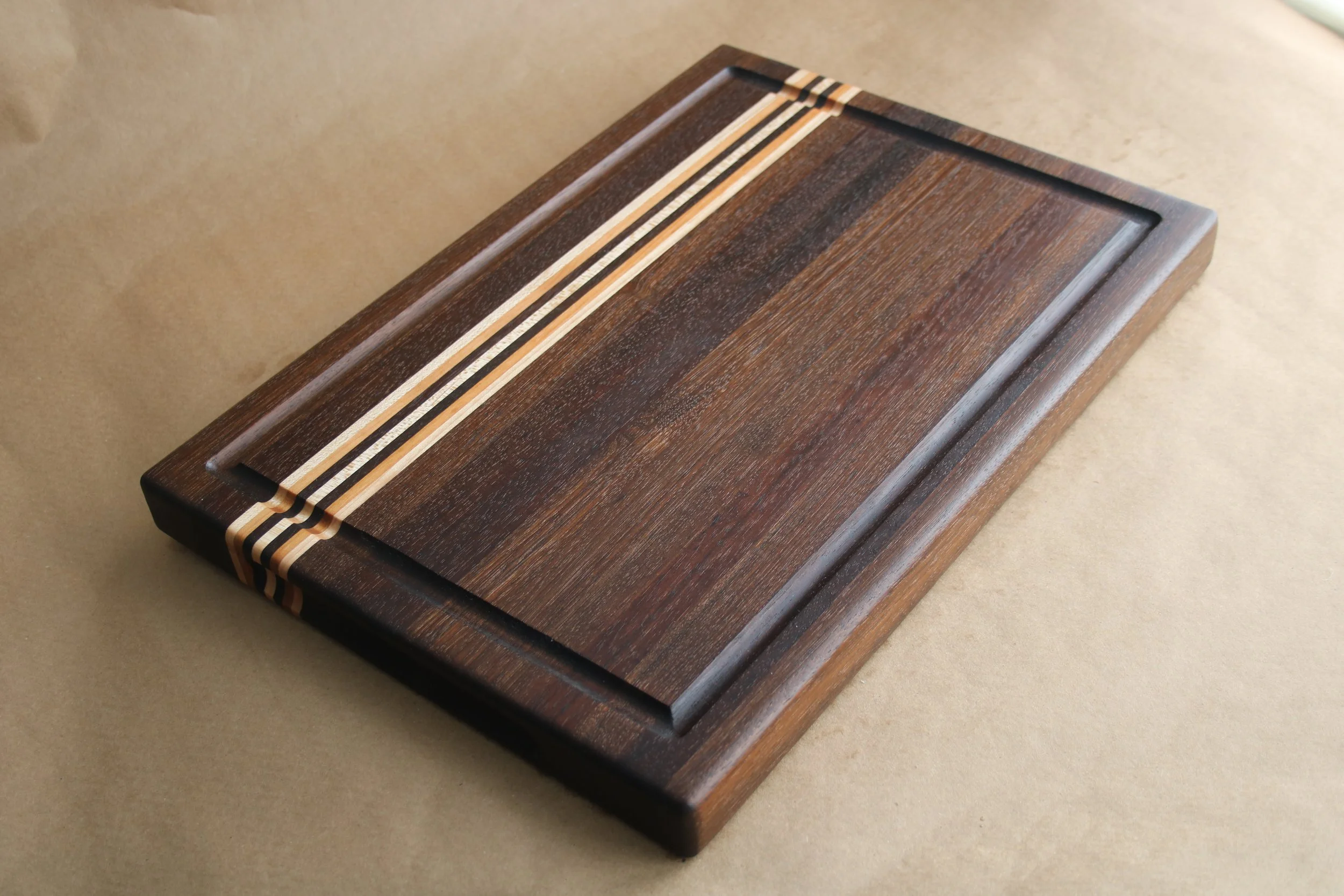 Peruvian Walnut with Cherry and Maple Thin Strips