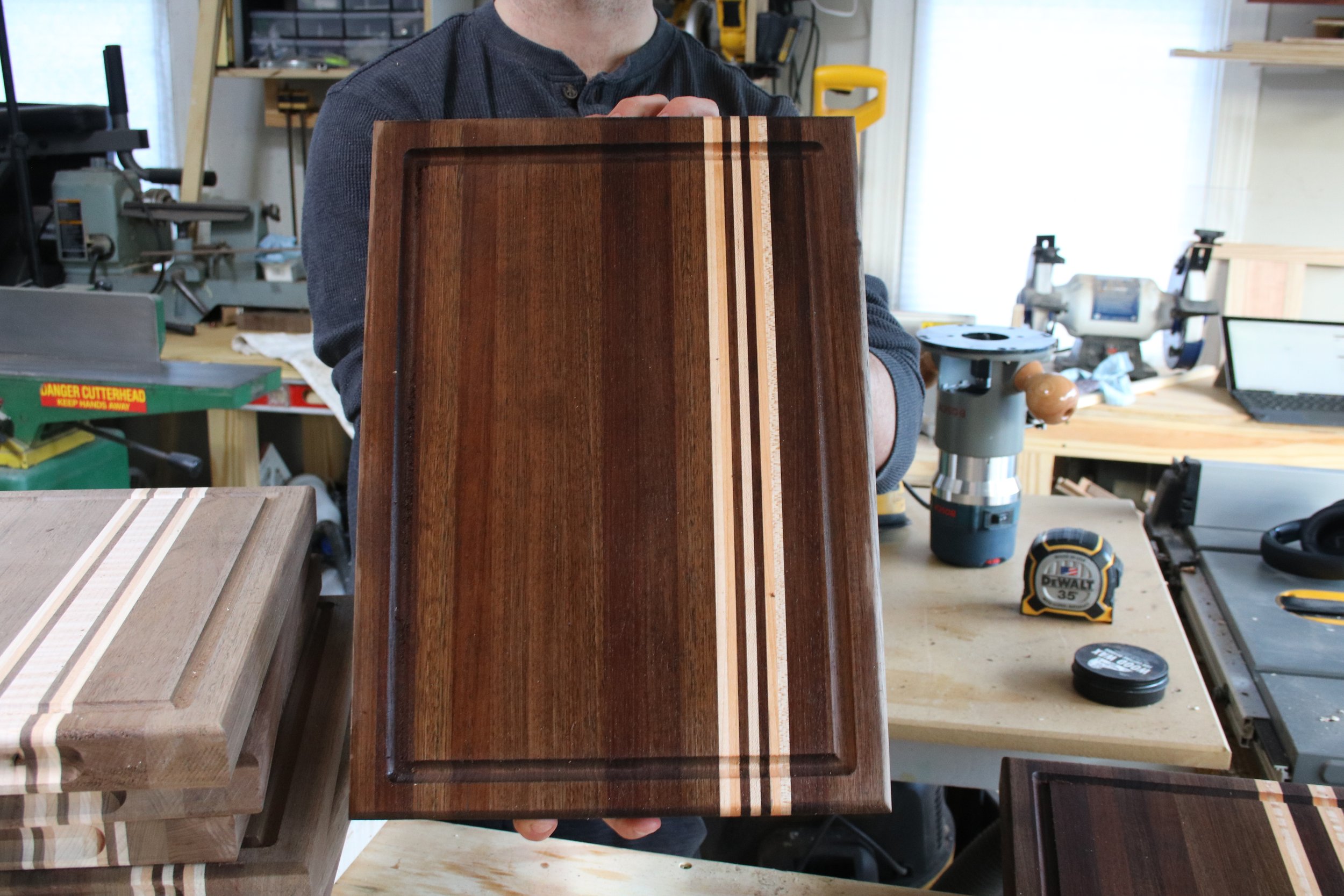 Peruvian Walnut with Maple and Cherry Thin Strips