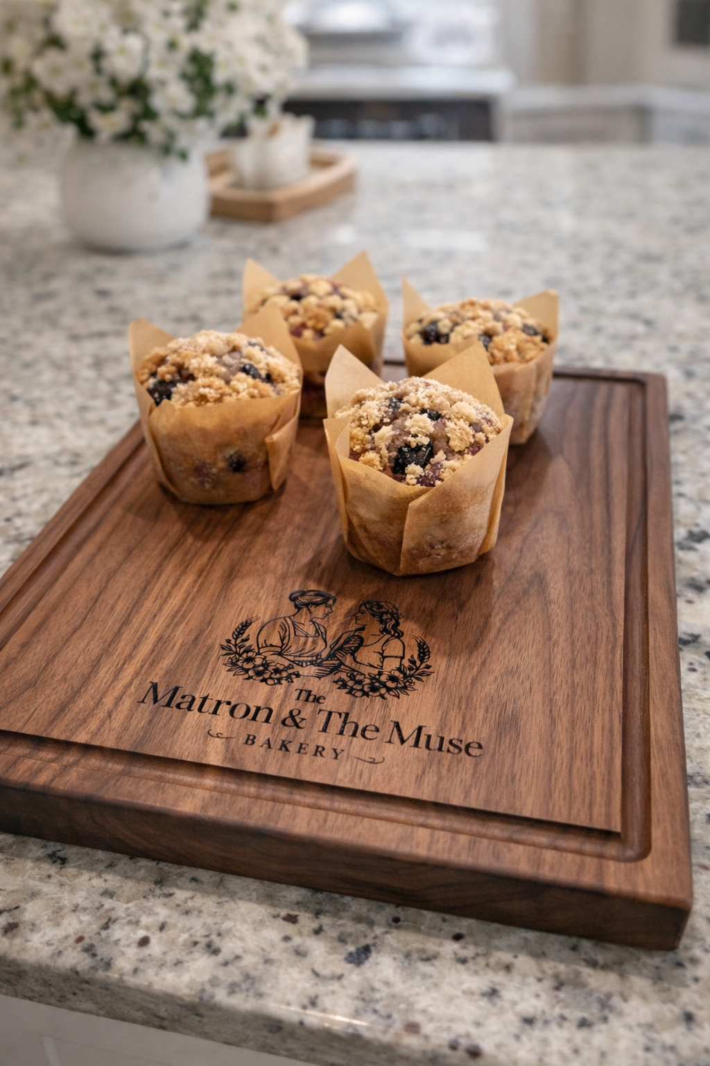 Blueberry muffins with crumble topping
