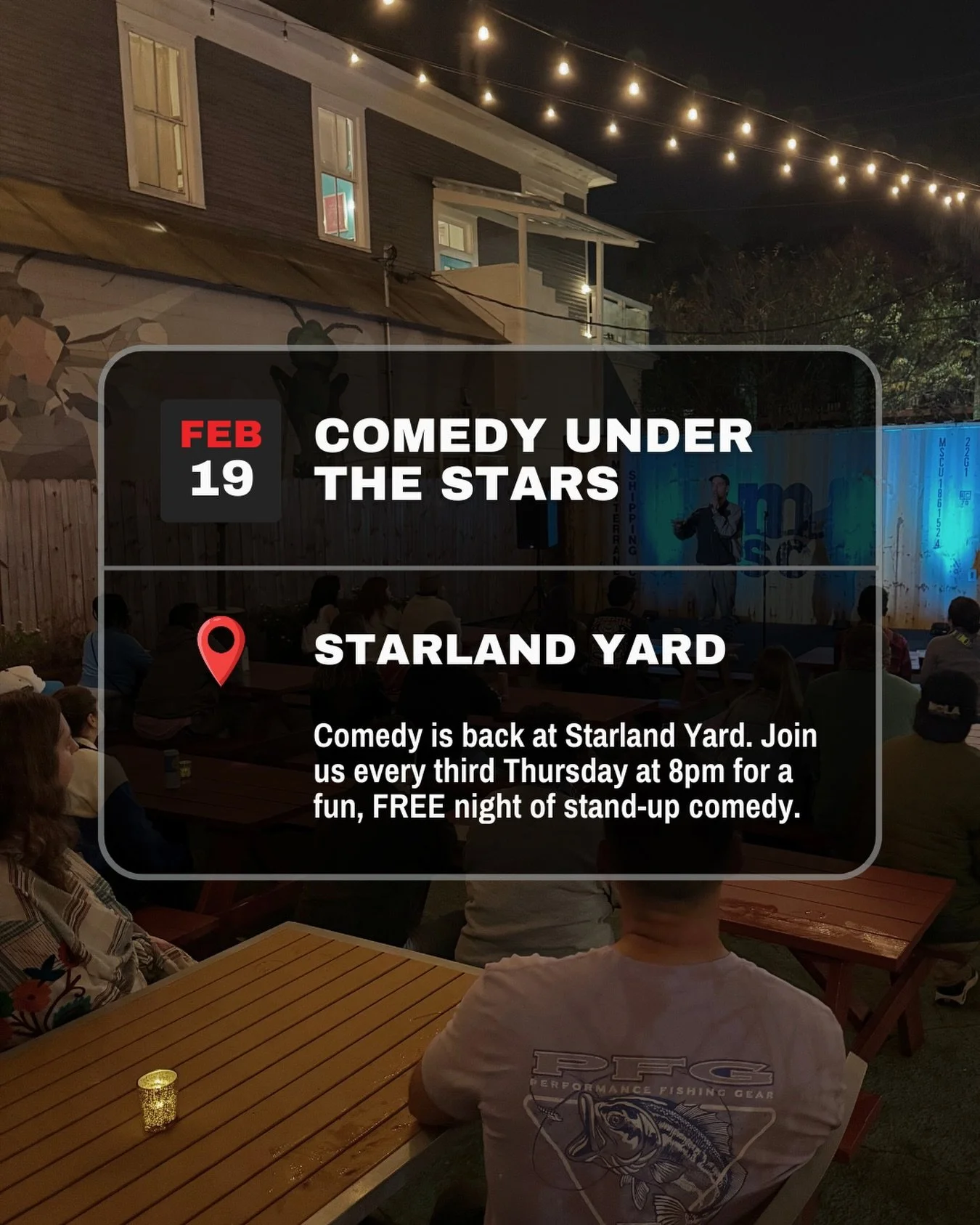 Comedy + Starland Yard = your Thursday night plans. ✨🤩