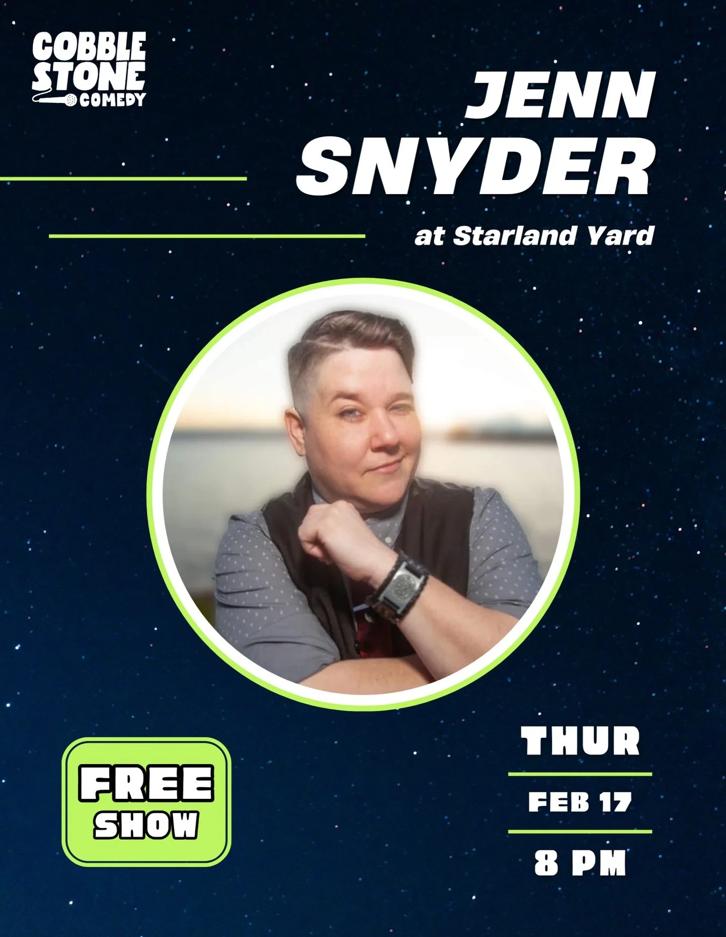 We&rsquo;re thrilled to have the hilarious Jenn Snyder headlining this week ⭐️ RSVP at the link in our bio &mdash; can&rsquo;t wait to see you all this Thursday at @starlandyard!!

&ndash;

At 5&rsquo;2&Prime;, comedian Jenn Snyder packs a whole lot 