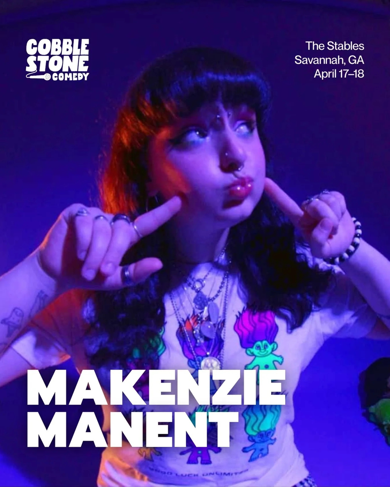 Introducing our next rockstar comedian for the pop-up comedy club&hellip;

Makenzie is a Greenville native making her way across the East Coast telling jokes and trying to win arm wrestling matches she has no chance of winning, though in 2024 Makenzi