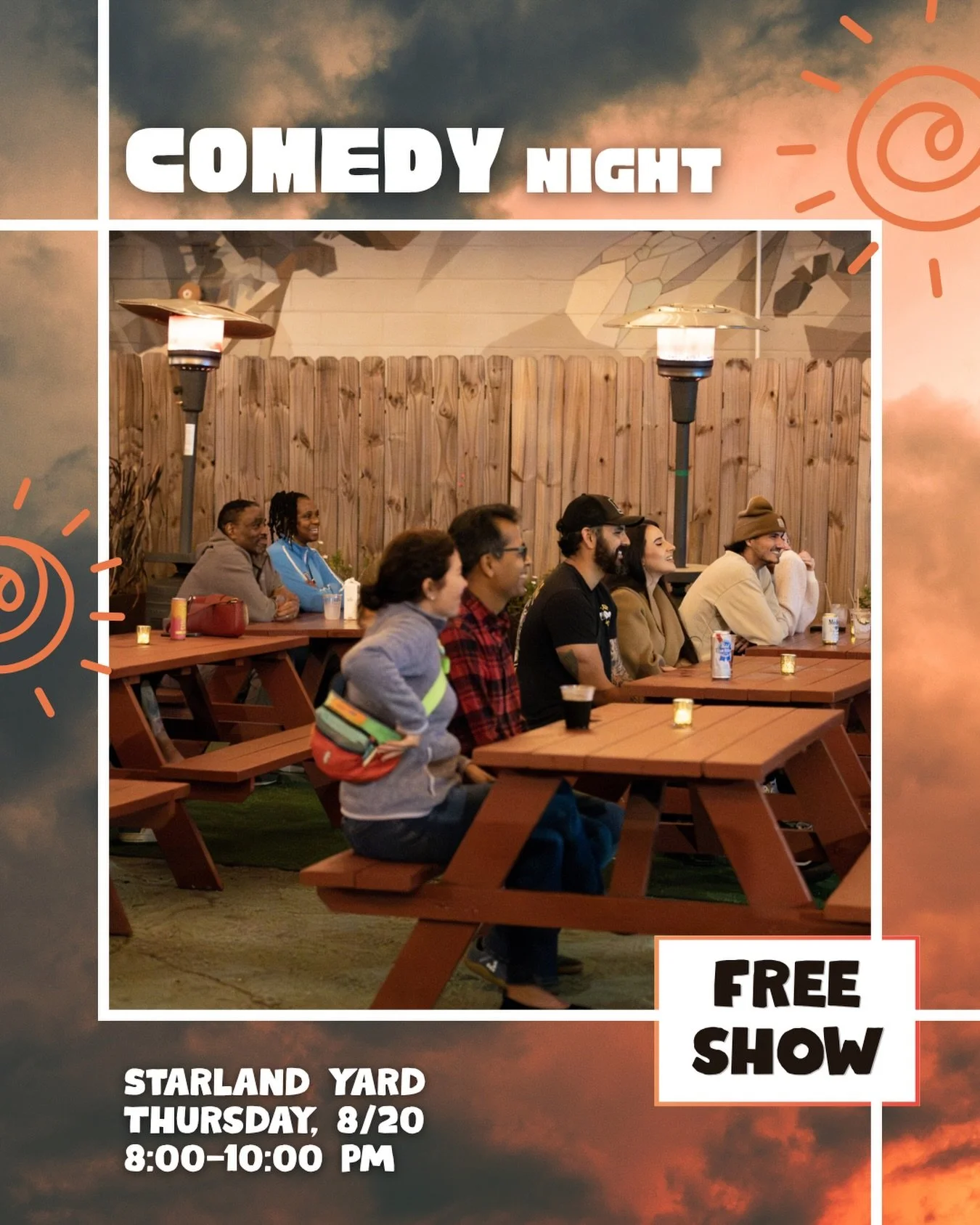 I mean what the heck else you got goin on 🤷&zwj;♀️ see you Thursday for our FREE stand-up comedy show at Starland Yard 🍻