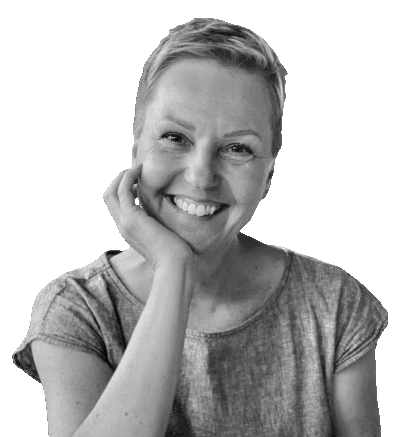 Black and white portrait of Jodi Wasylyk, Registered Art Therapist in Squamish