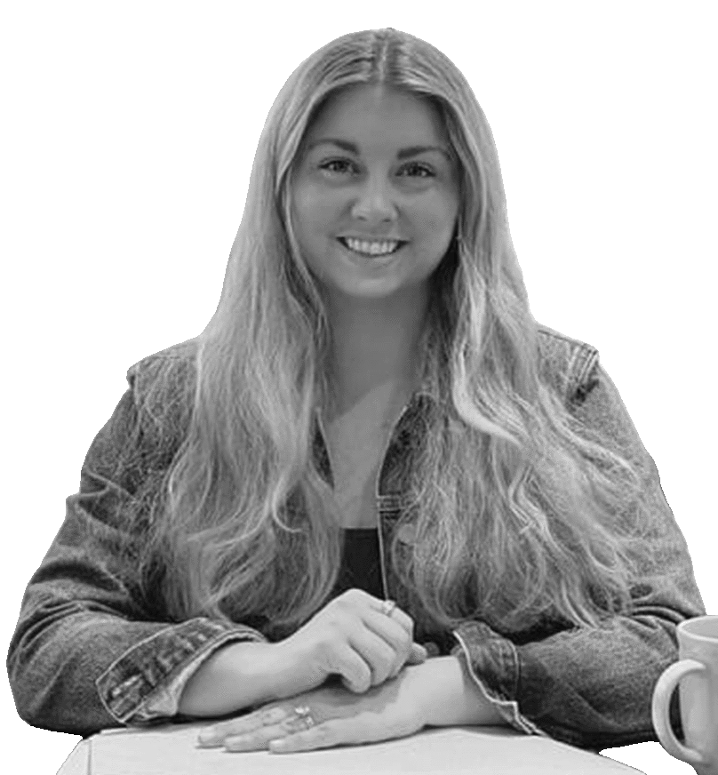 Black and white portrait of Brittni Thompson, Registered Clinical Counsellor and Licensed School Psychologist in Squamish