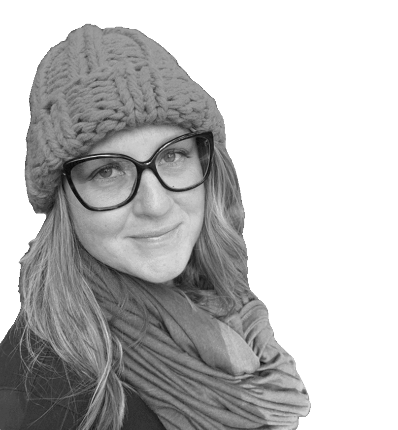 Black and white Portrait of Jodie Petruzellis, Registered Clinical Counsellor and Art Therapist in Squamish