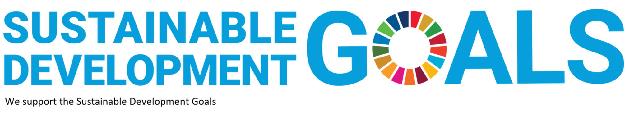 Sustainable development goals logo with a circular color wheel and masculine text